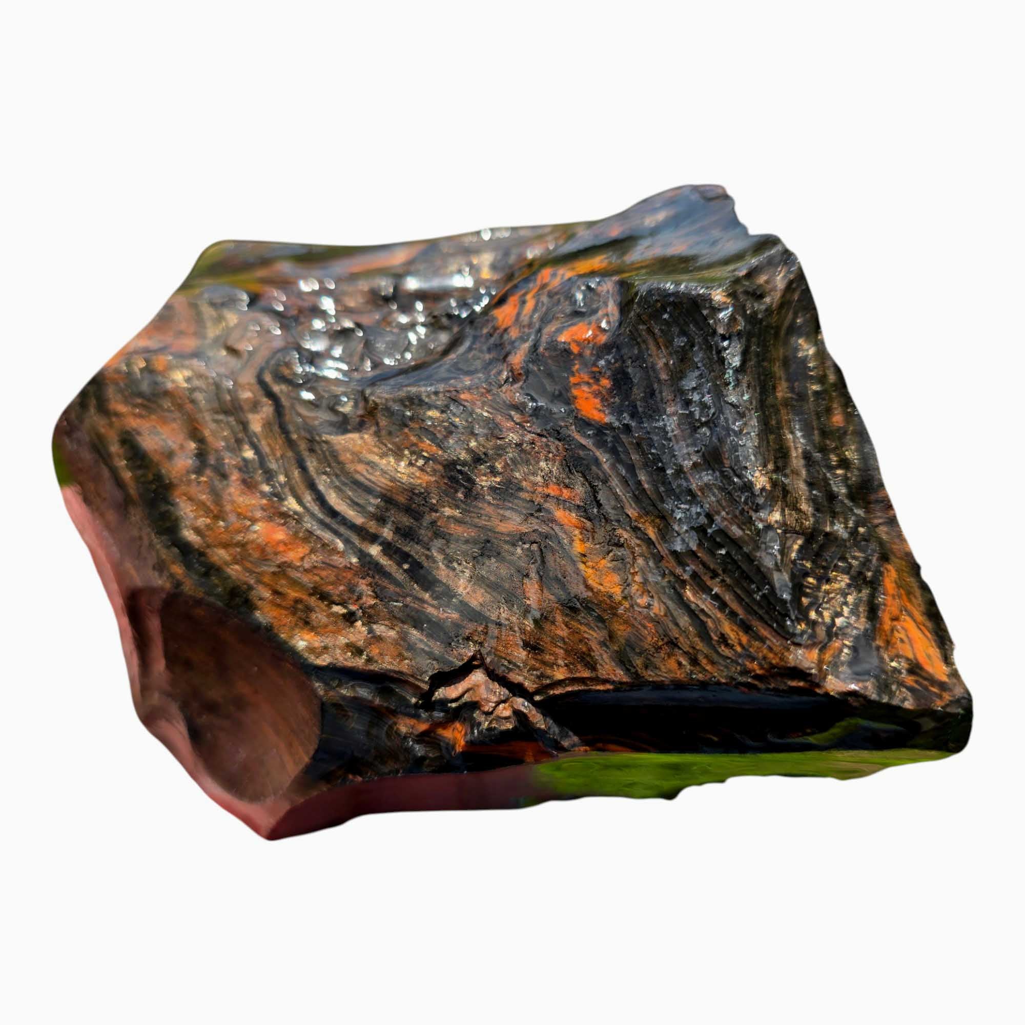 RARE Fire Glass Buttes Obsidian Rough Chunk Lapidary Stone Magnetite