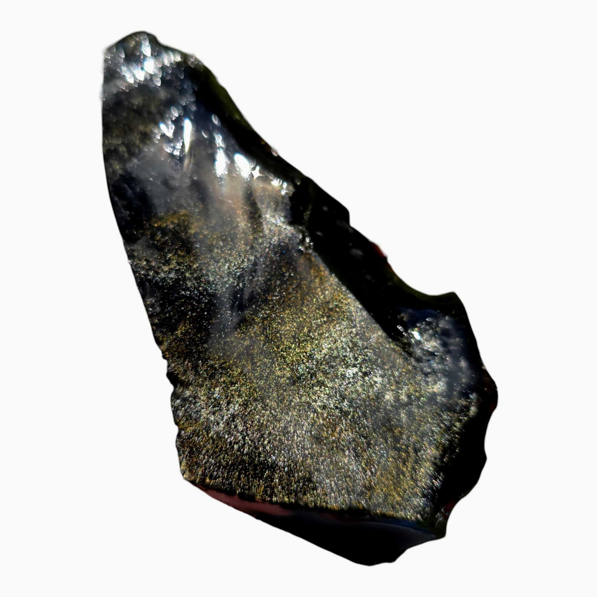 Gold Sheen Obsidian Rough – Jalisco Mexico Thin Chunk for Knap or Cab