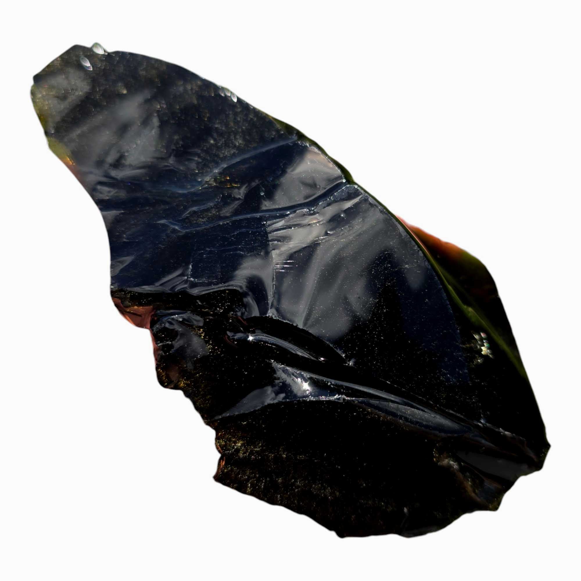 Gold Sheen Obsidian Rough – Jalisco Mexico Thin Chunk for Knap or Cab