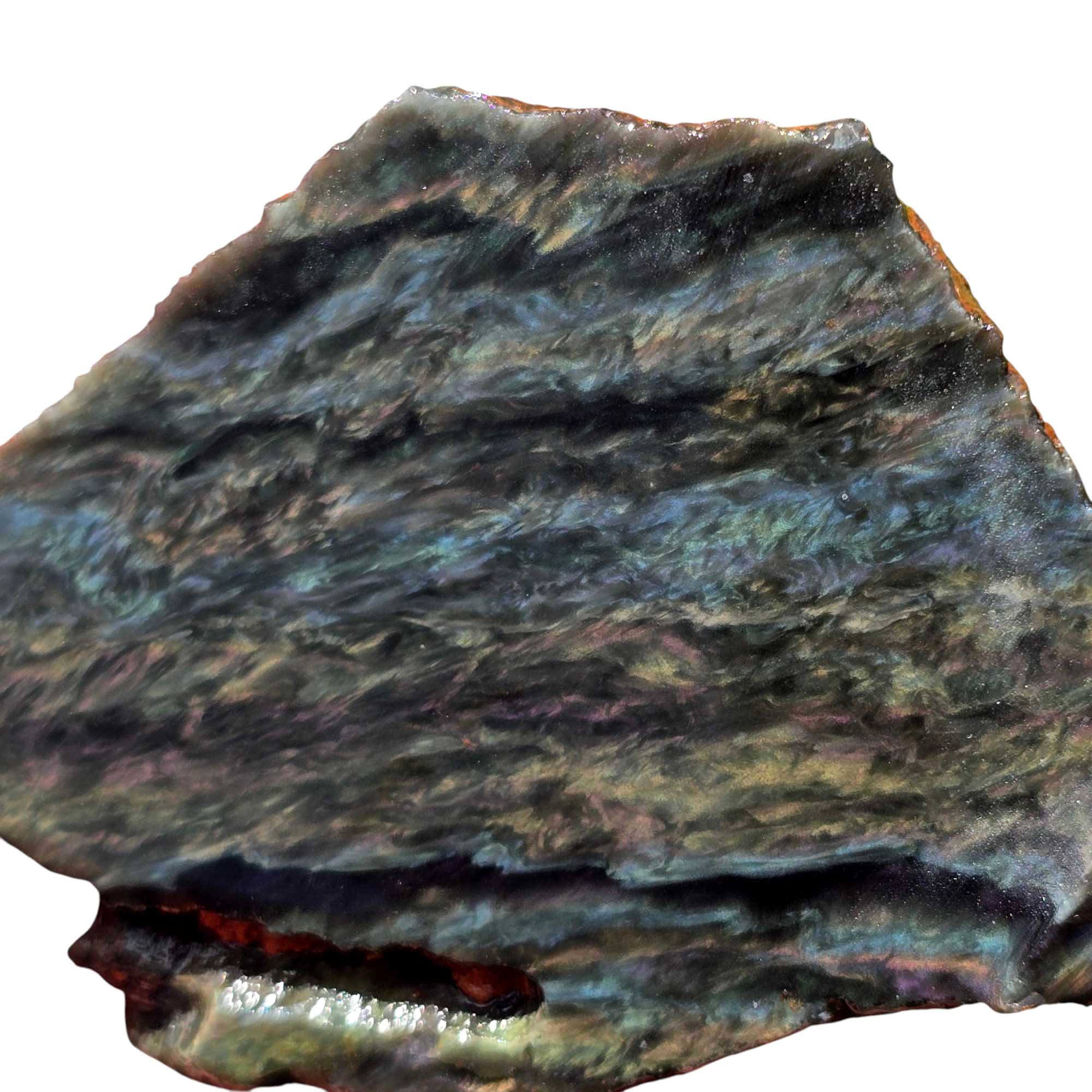 Mexican Velvet Obsidian Lapidary Stone Slab Slice Cut Rock