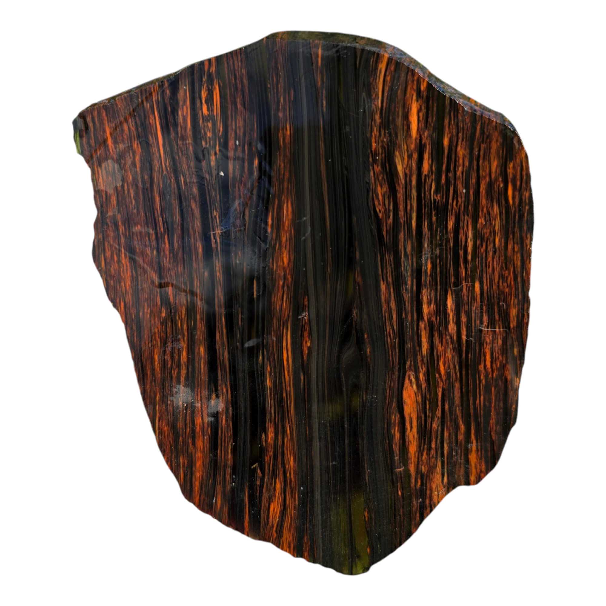 Tri-Flow Mahogany Obsidian Slab  Lapidary Stone Slice Cut Rock
