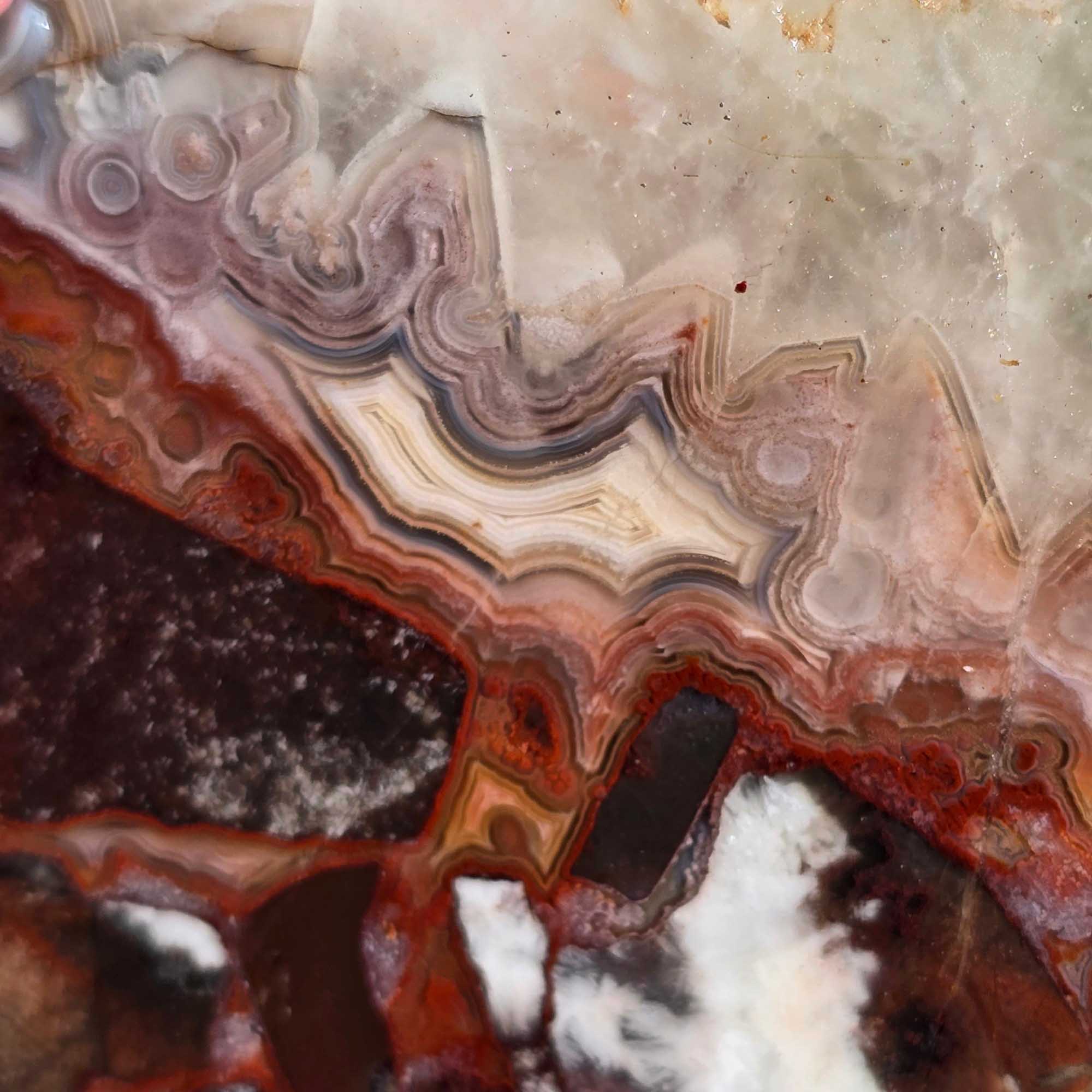 Crazy Lace Agate Slab Lapidary Stone Slice Cut Rock