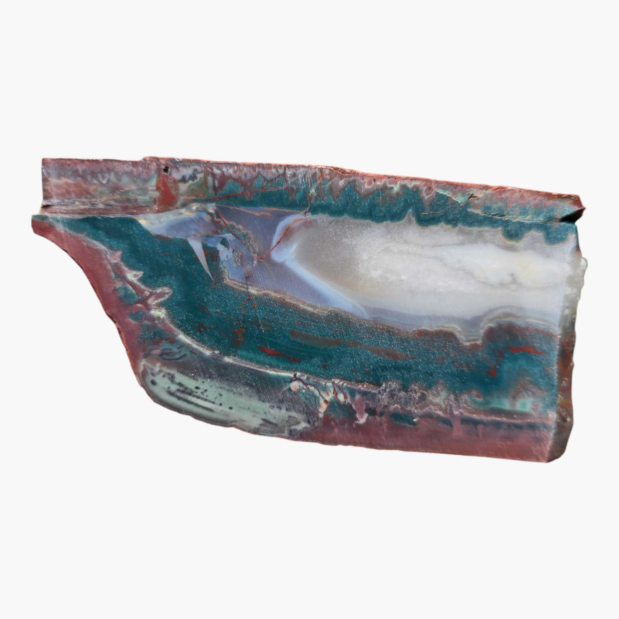 Idaho Sunset Jasper Slab – Creamy Bright Green Lapidary Stone for Cabbing