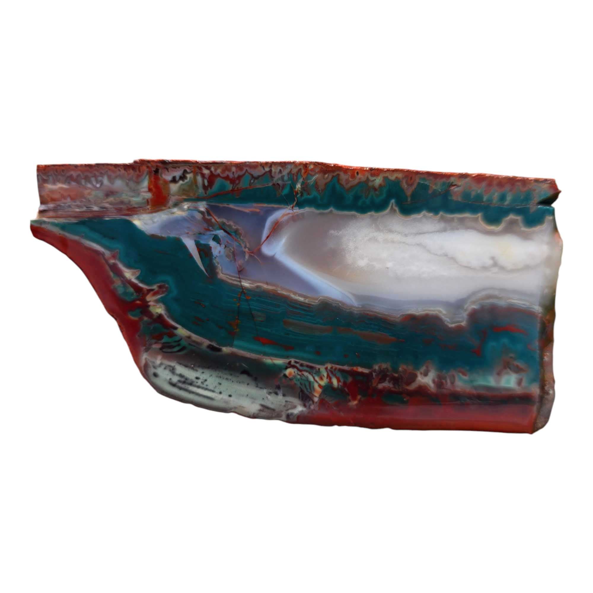 Idaho Sunset Jasper Slab – Creamy Bright Green Lapidary Stone for Cabbing