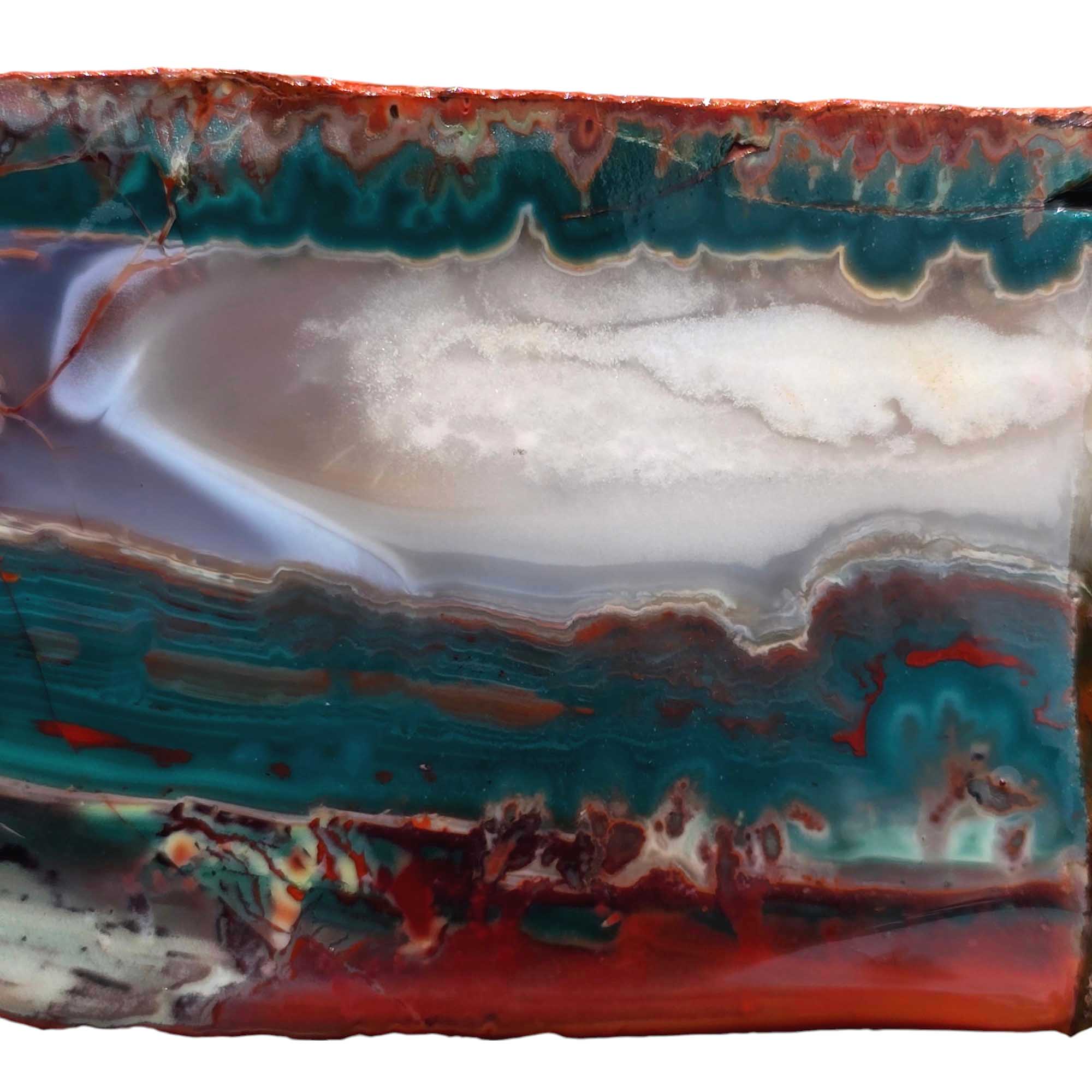 Idaho Sunset Jasper Slab – Creamy Bright Green Lapidary Stone for Cabbing
