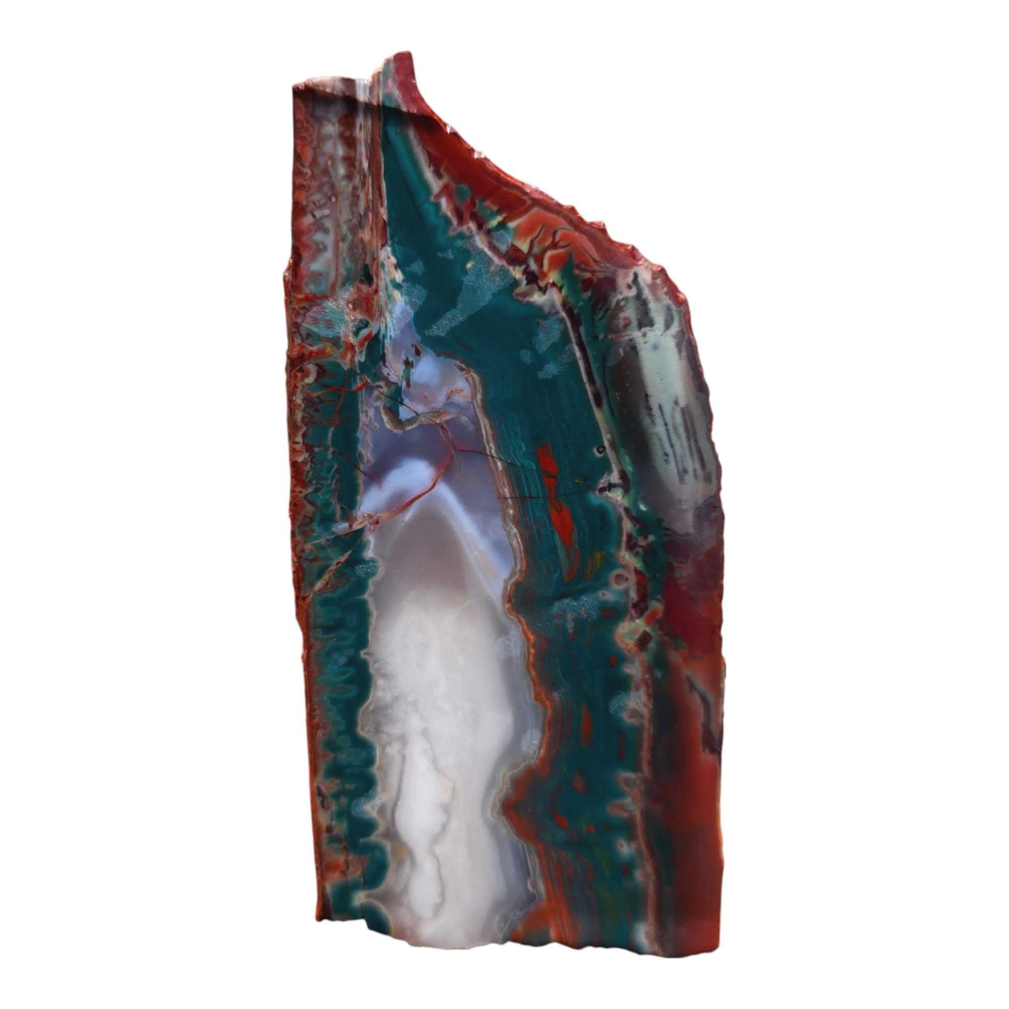 Idaho Sunset Jasper Slab – Creamy Bright Green Lapidary Stone for Cabbing