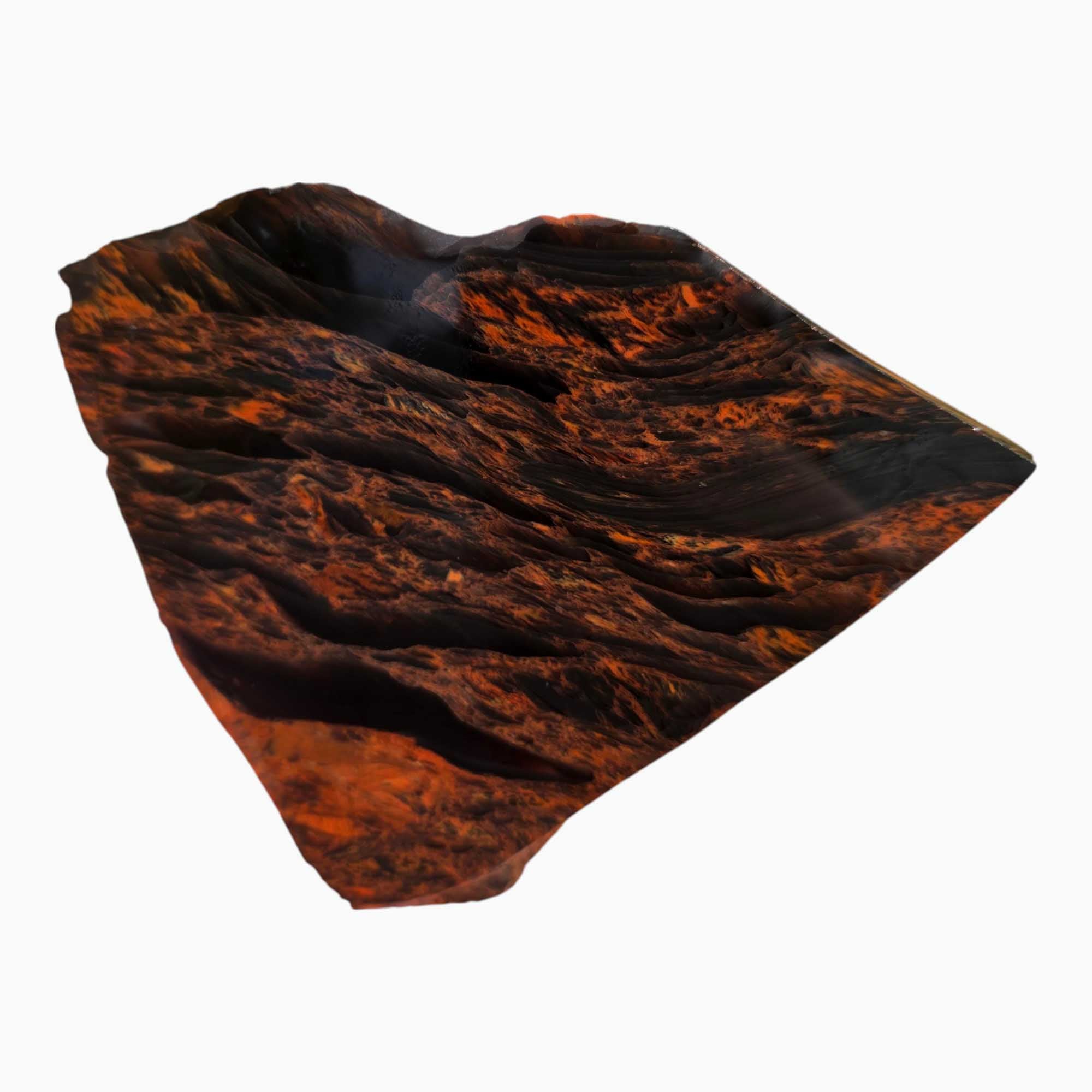 Tri-Flow Obsidian Slab – Rare Old Stock from Glass Butte, Oregon for Lapidary