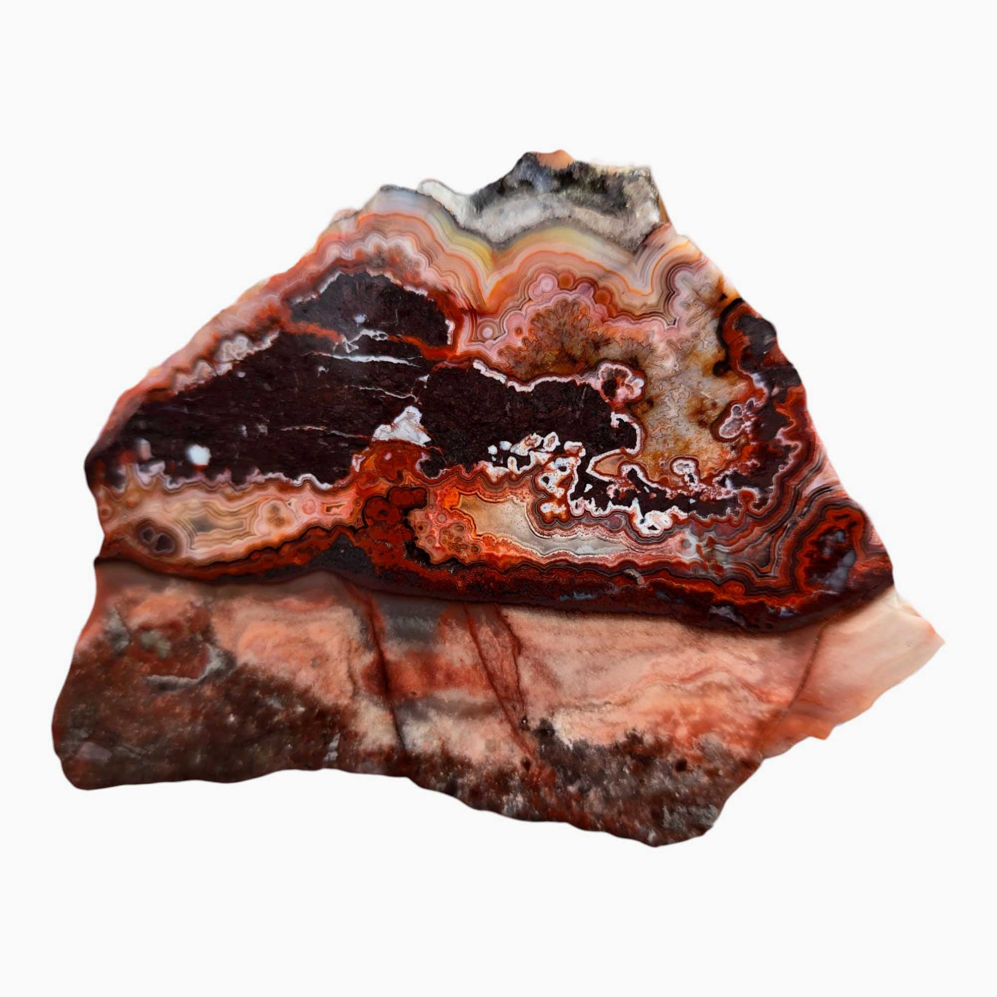Crazy Lace Agate Slab – Deep Laguna Red Banded Agate from Mexico