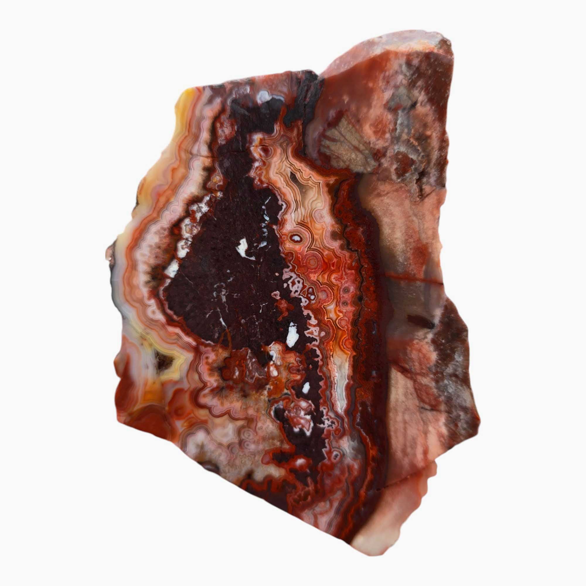 Crazy Lace Agate Slab – Deep Laguna Red Banded Agate from Mexico