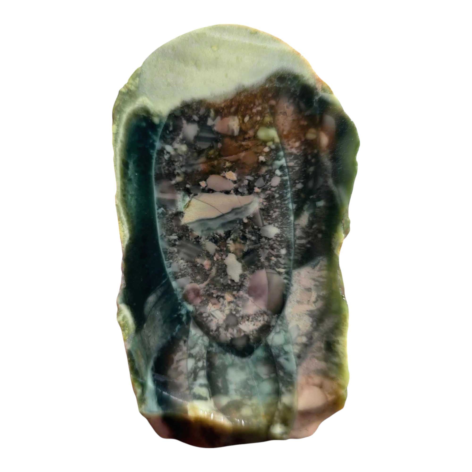 Royal Imperial Jasper Slab – Green Orb with Conglomerate from Mexico