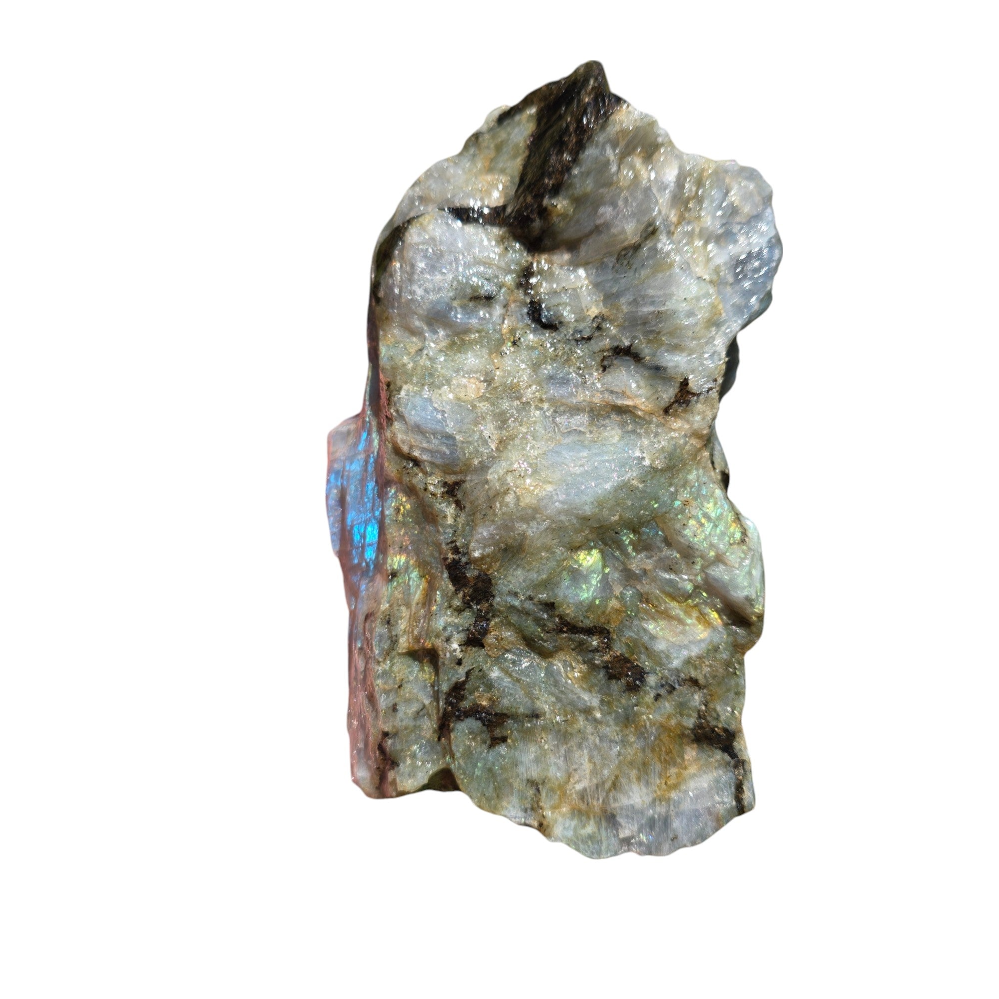 Labradorite Rough Chunk – Madagascar Flash with Rare Pink & Purple