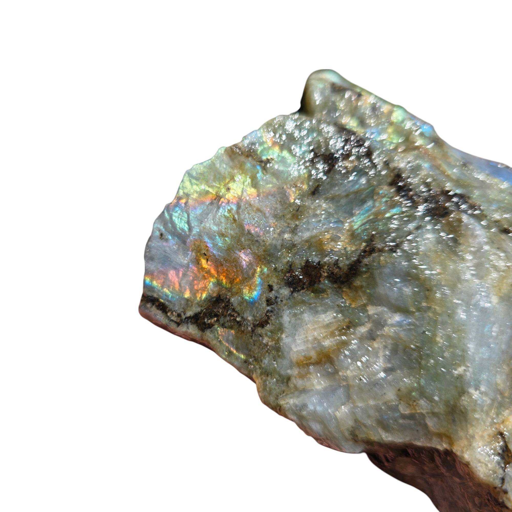 Labradorite Rough Chunk – Madagascar Flash with Rare Pink & Purple