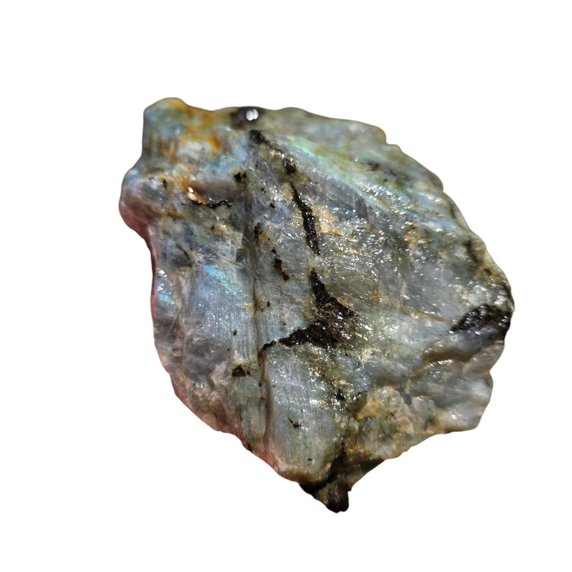 Labradorite Rough Chunk – Madagascar Flash with Rare Pink & Purple