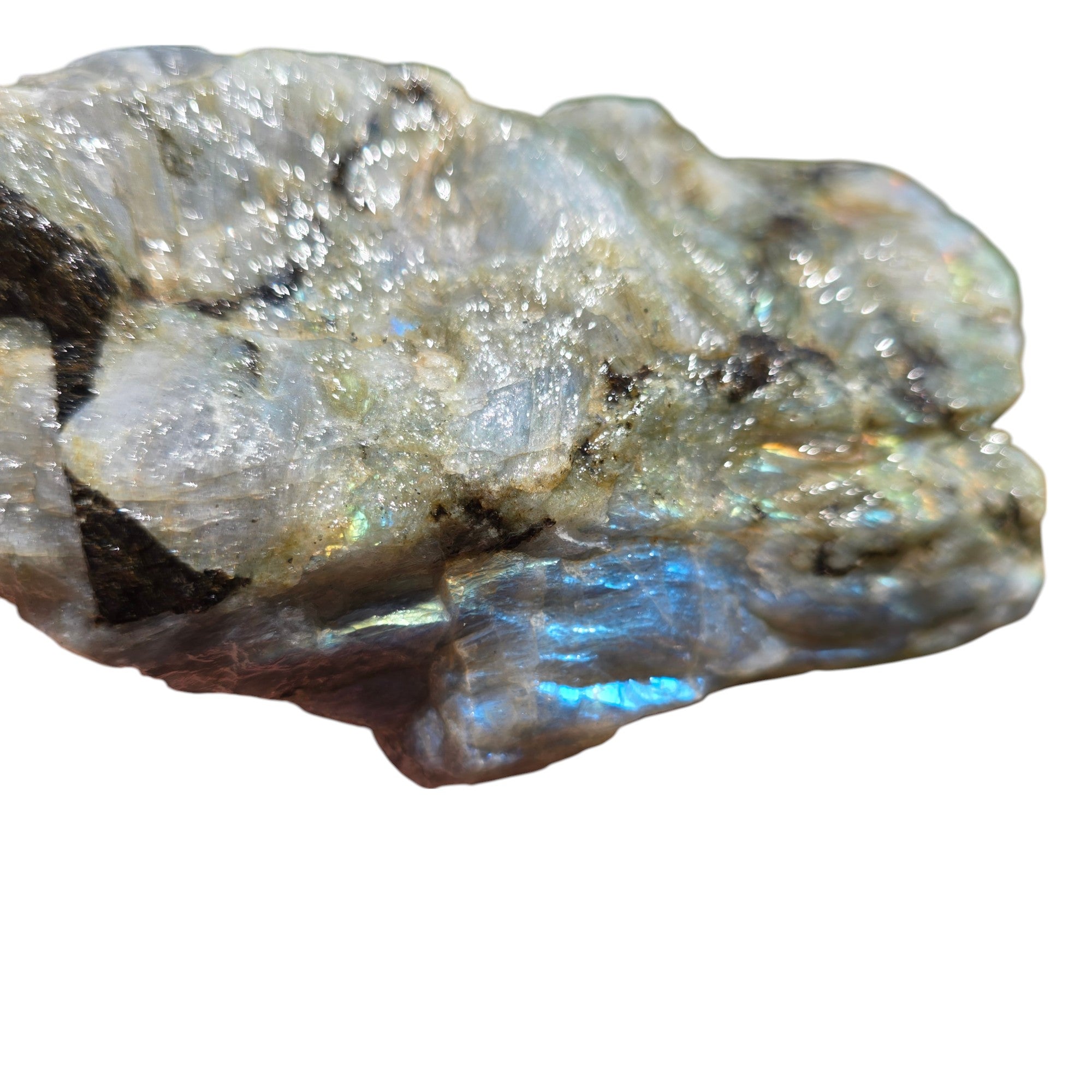 Labradorite Rough Chunk – Madagascar Flash with Rare Pink & Purple