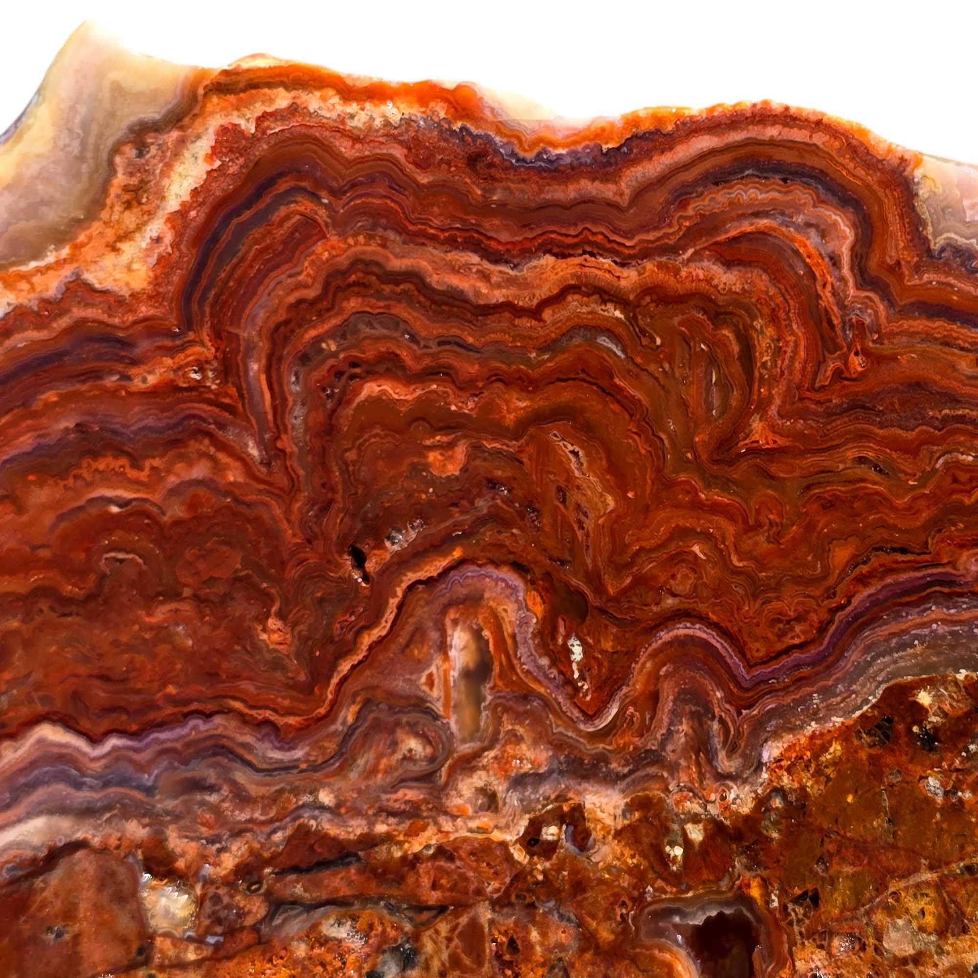 Fire Horizon Agate Slab – Wavy Red Lace with Agate Seam Inclusions