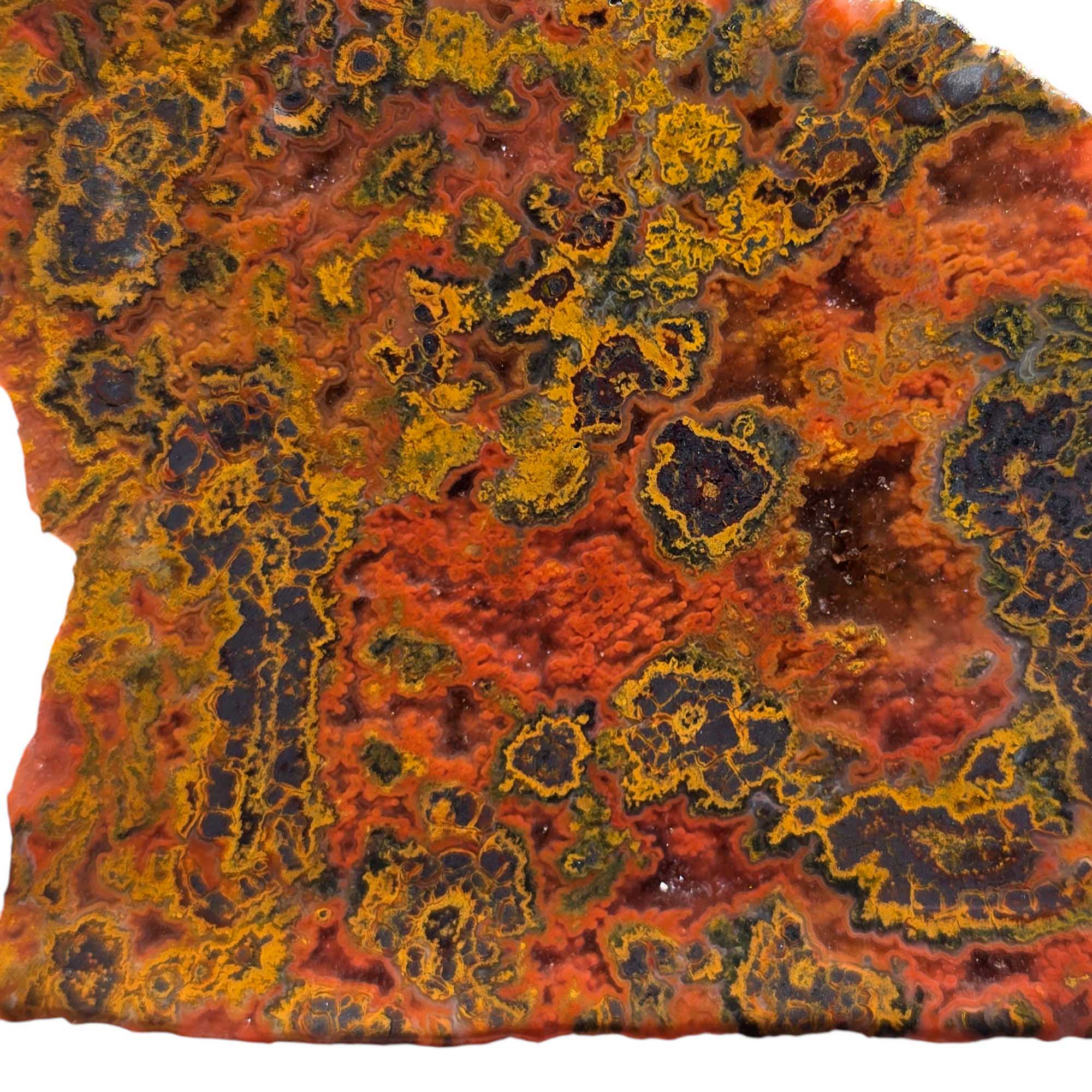 Apple Valley Agate Slab – Sparkling Quartz with Hematite for Cabochons