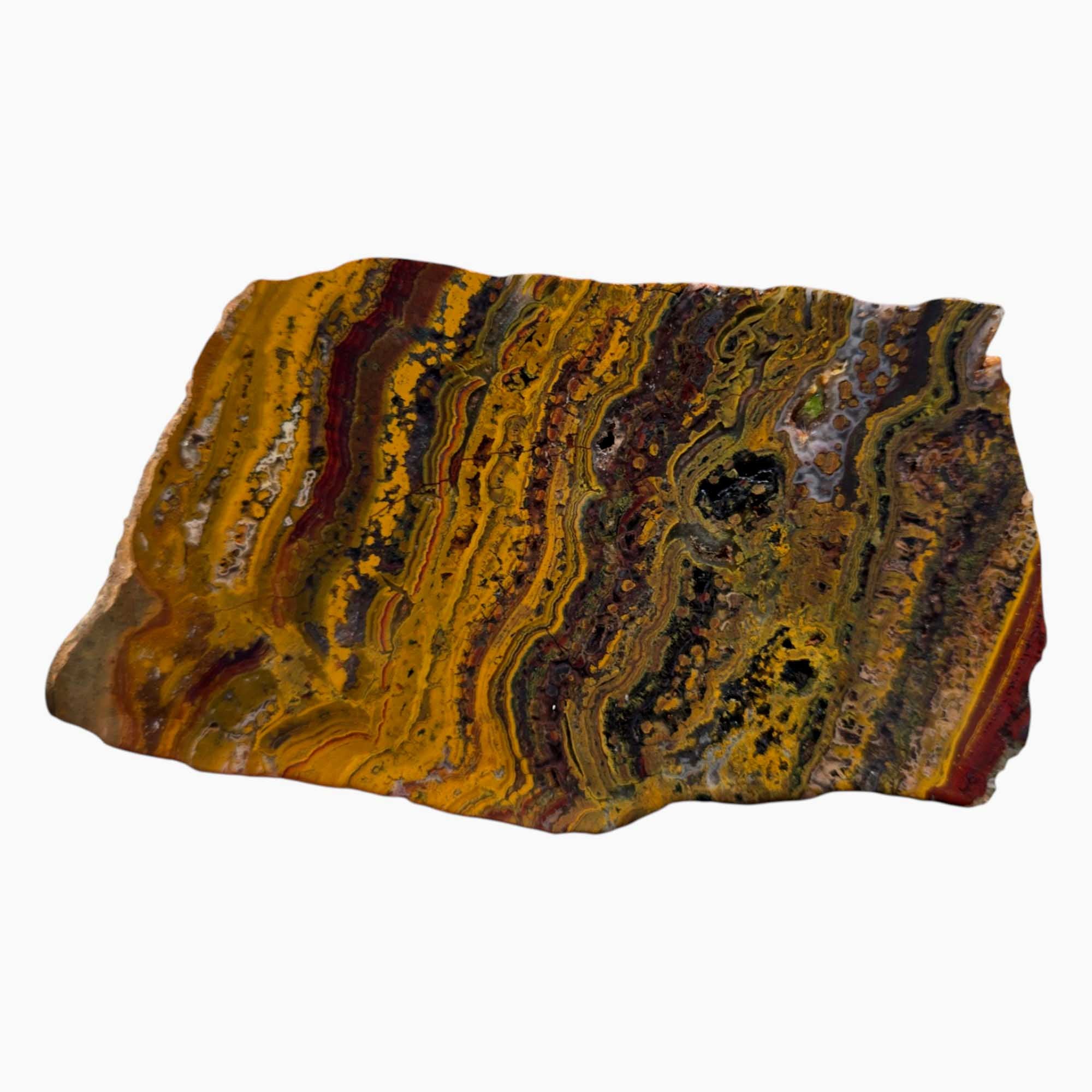 Apple Valley Jasper Slab – Flowing Stromatolite with Sparkling Quartz