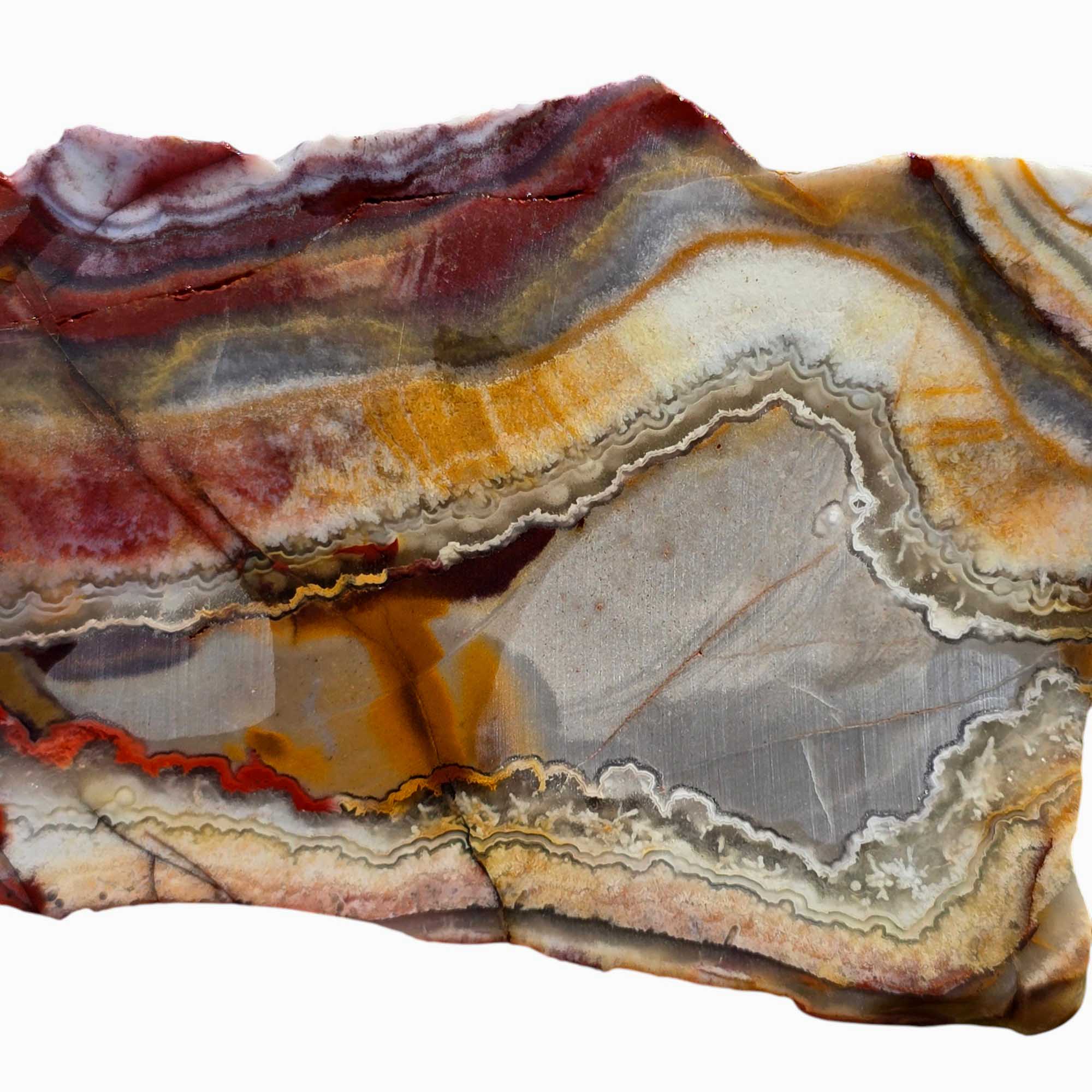 Flower of Peach Lace Agate Slab – Rare Mexican Agate with Scenic Pattern