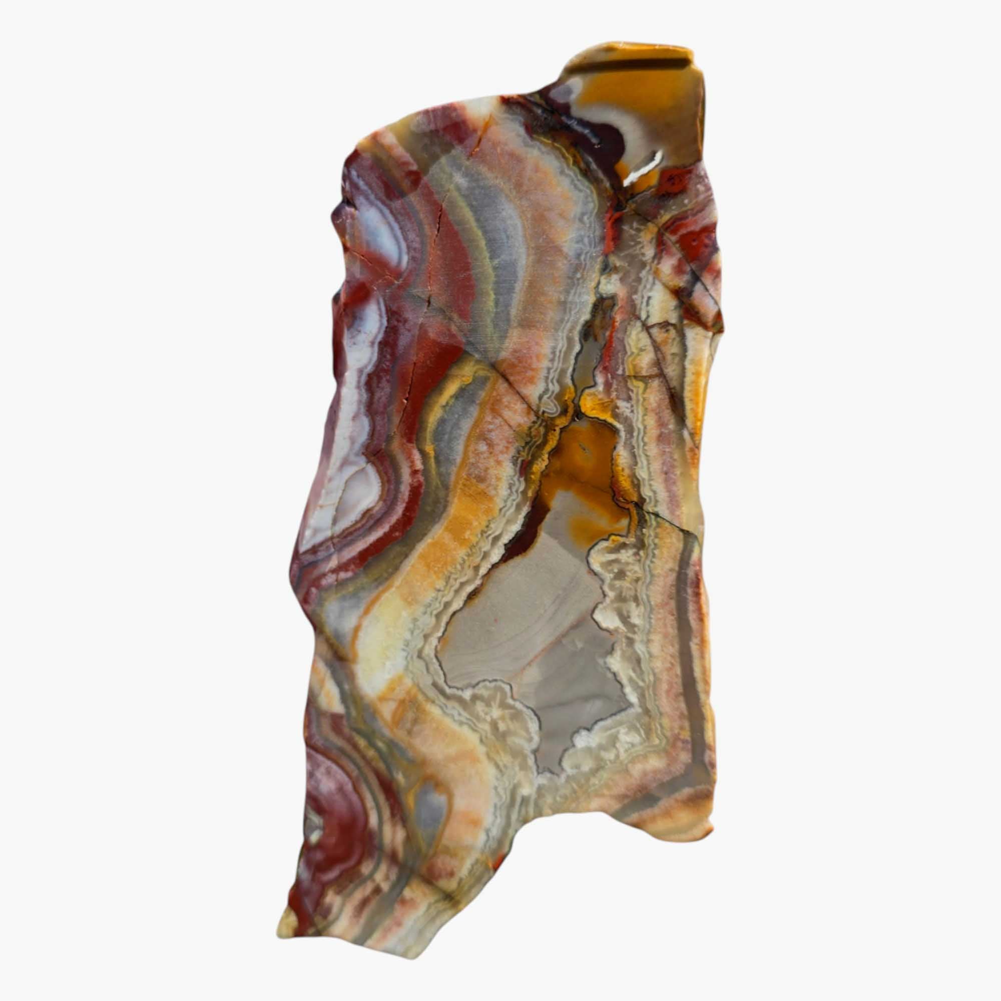 Flower of Peach Lace Agate Slab – Rare Mexican Agate with Scenic Pattern