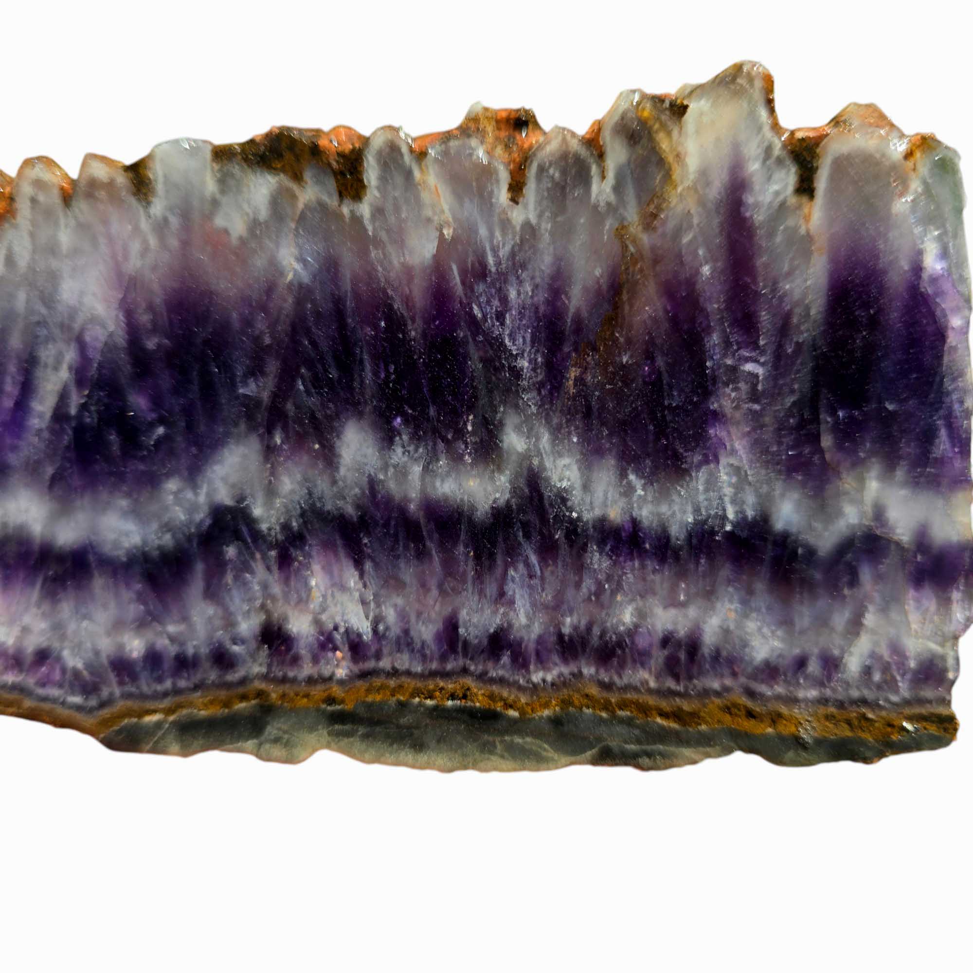 Moroccan Amethyst Lace Slab – Chevron Purple Quartz Crystal Formation