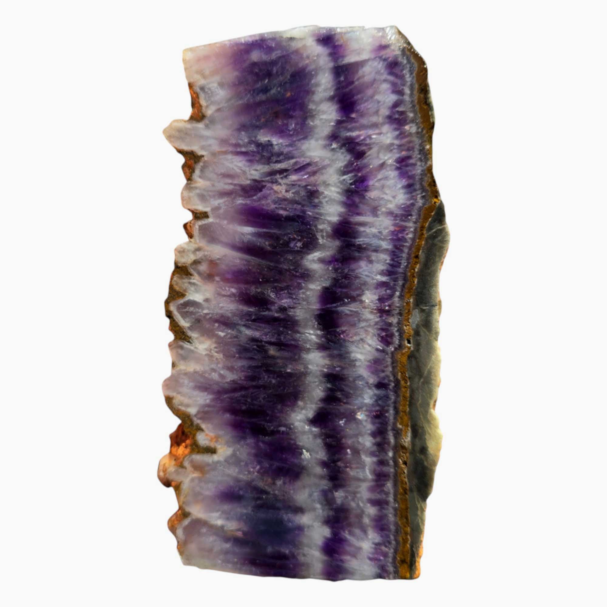 Moroccan Amethyst Lace Slab – Chevron Purple Quartz Crystal Formation
