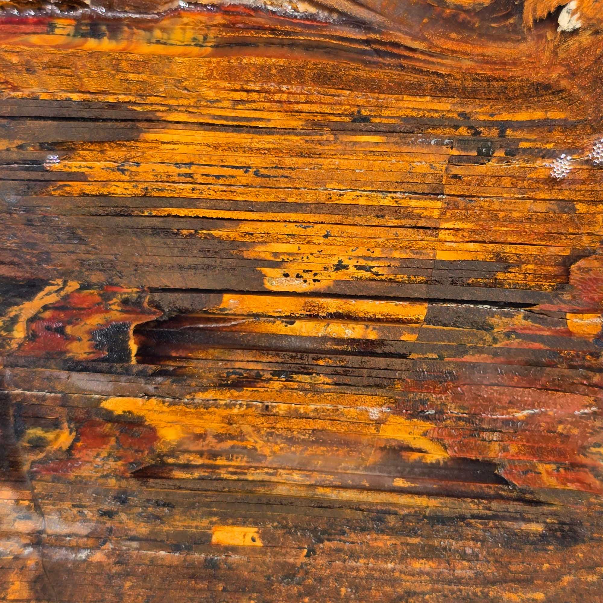 Old Stock Petrified Wood Slab – Bold Grain Rustic Colors #3598-2