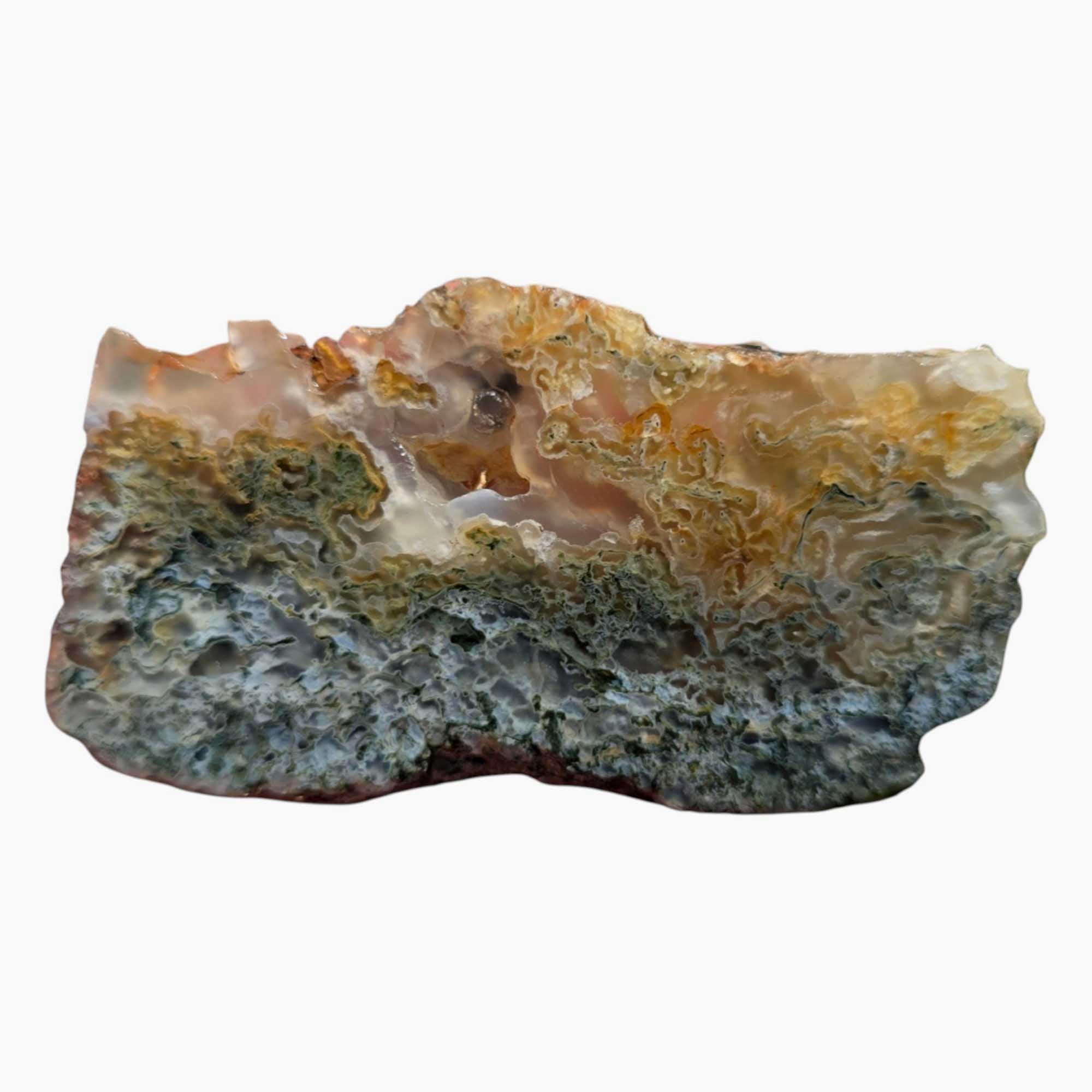 Ochoco Green Moss Agate Slab – Tubular Moss Designer-Grade Inclusion