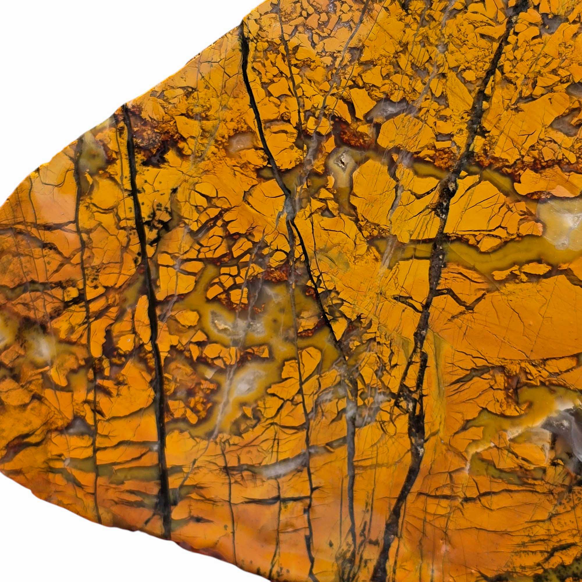 Stone Canyon Jasper Slab with Brecciated Fault Pattern – 4x3.6” Slice