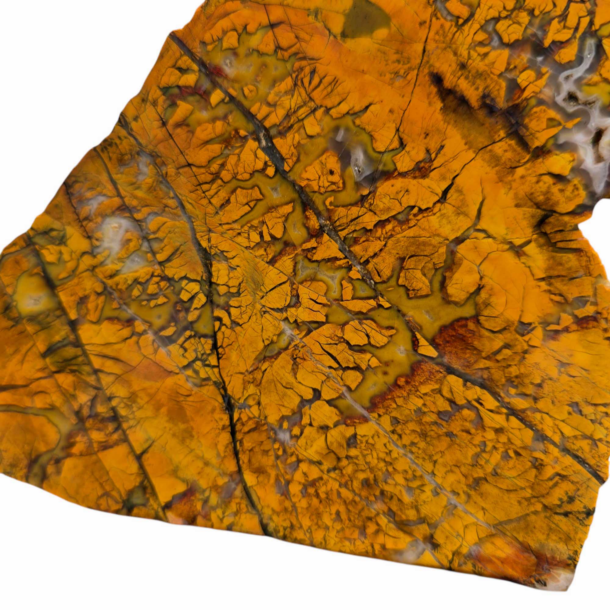 Stone Canyon Jasper Slab with Brecciated Fault Pattern – 4x3.6” Slice