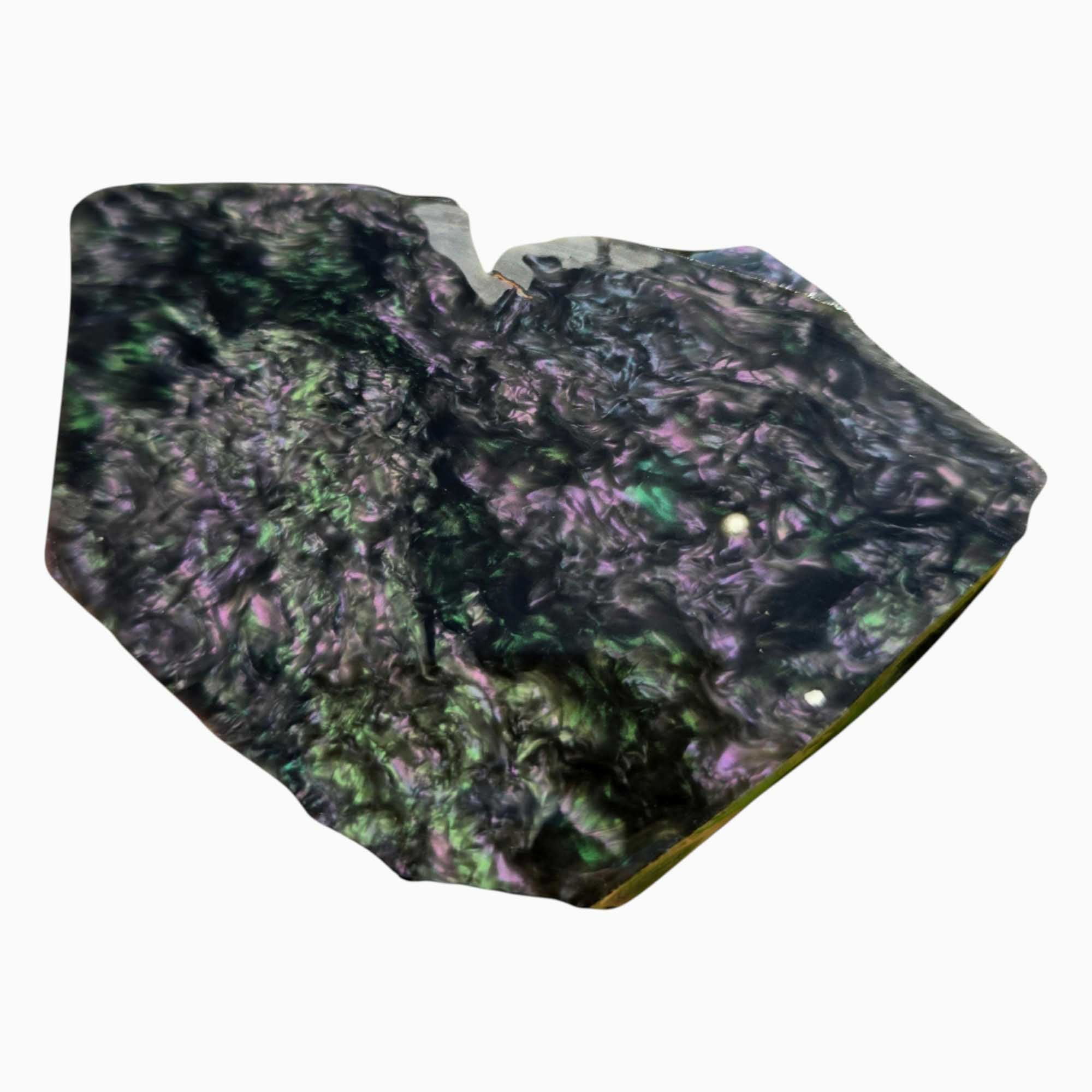Velvet Obsidian Slab – Old Stock with Rare Green Peacock Flash from Mexico