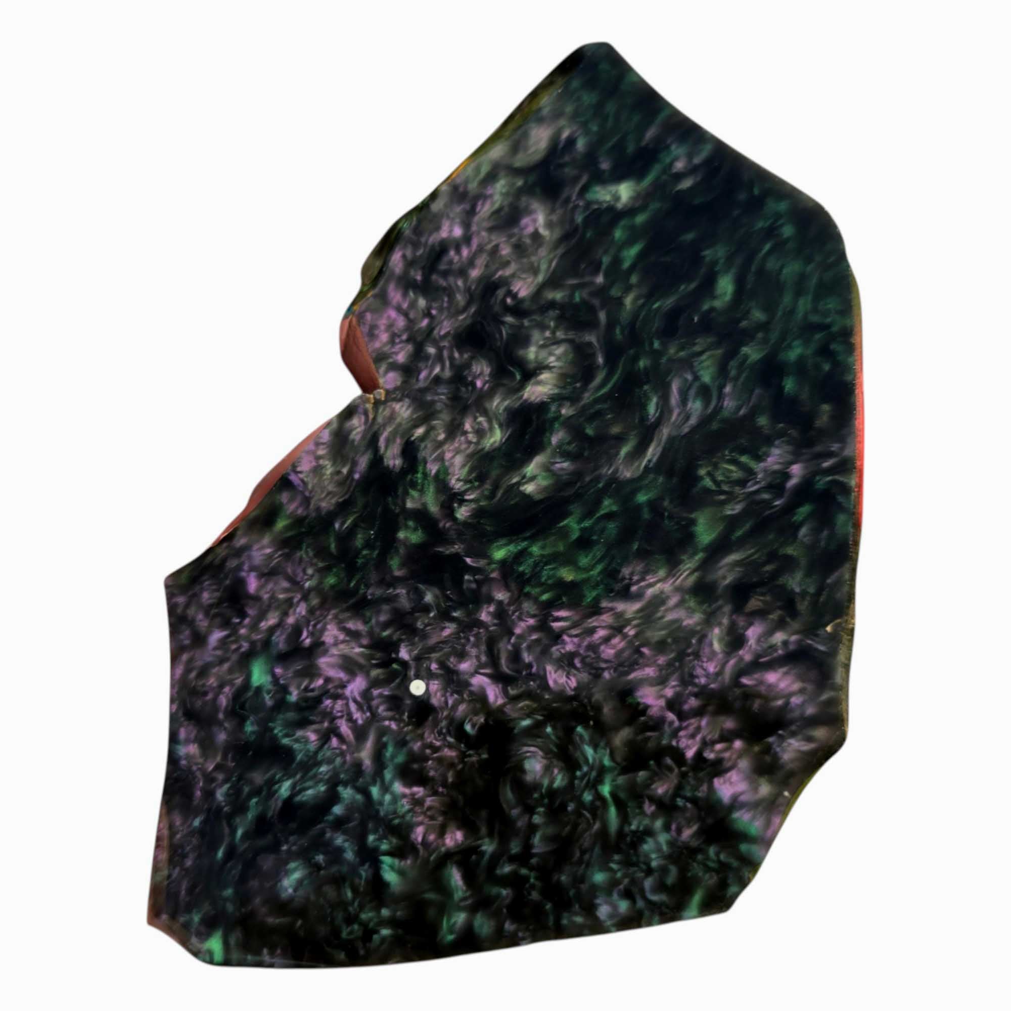 Velvet Obsidian Slab – Old Stock with Rare Green Peacock Flash from Mexico