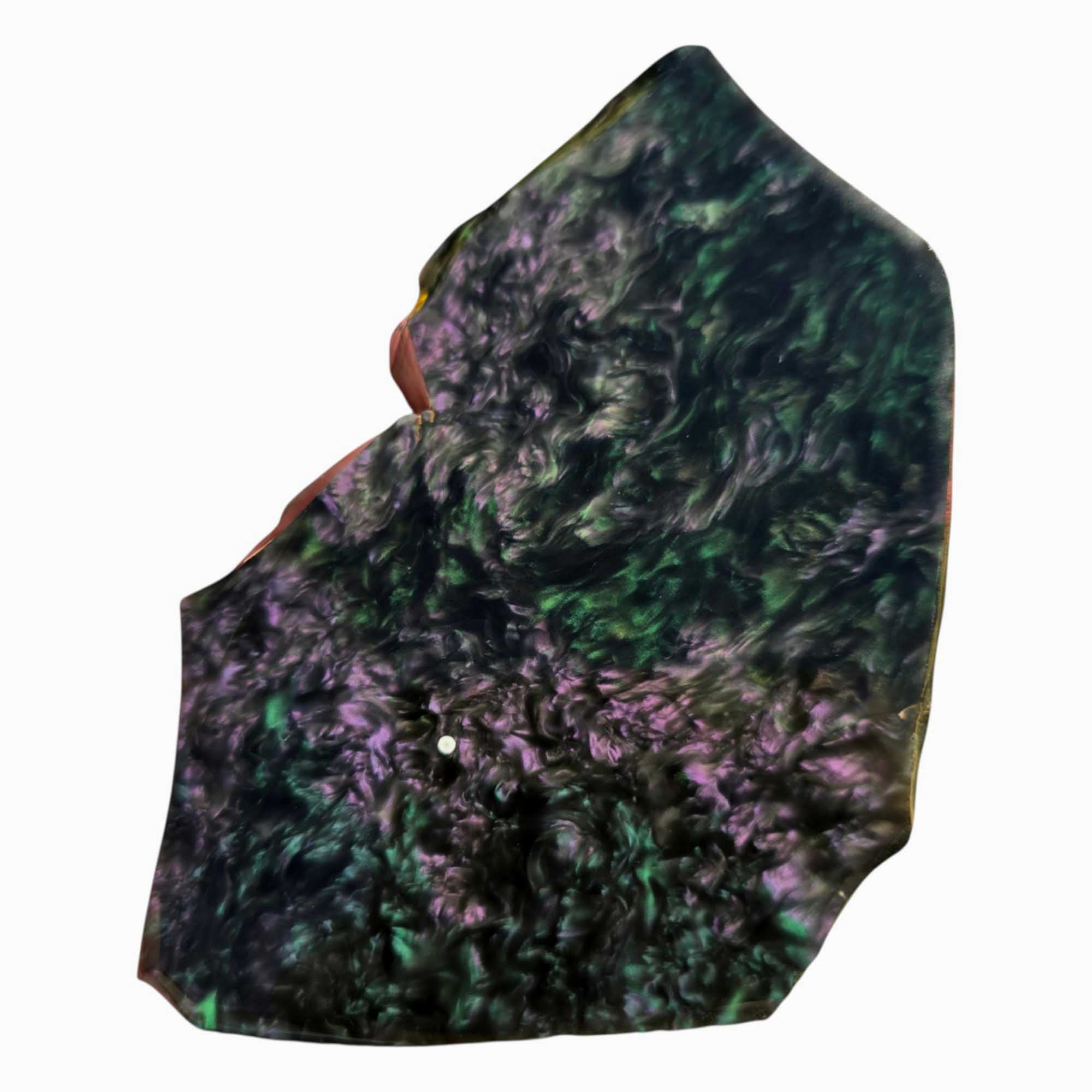 Velvet Obsidian Slab – Old Stock with Rare Green Peacock Flash from Mexico