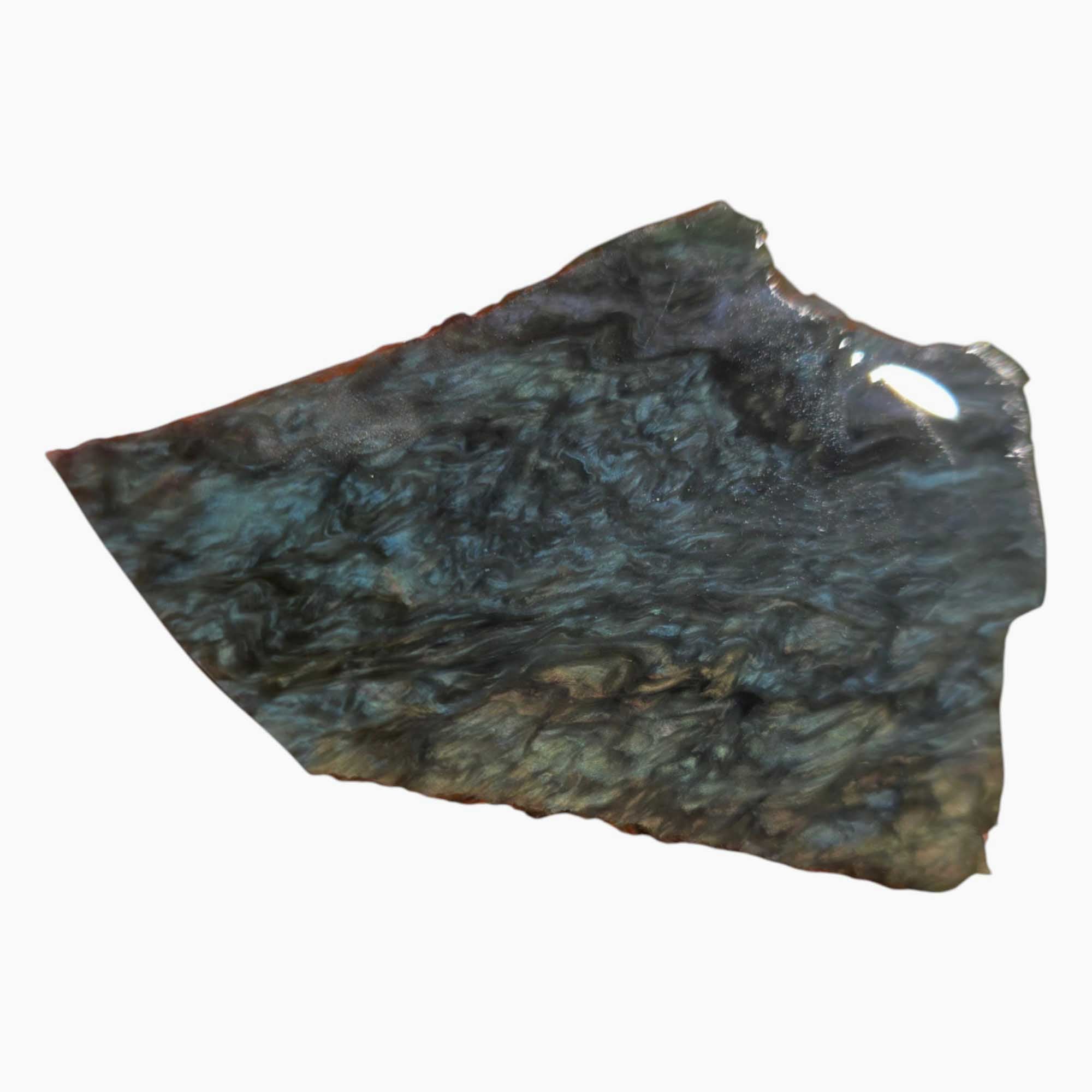 Velvet Obsidian Slab – Thin Cut Mexican Glass with Chatoyant Color Flash