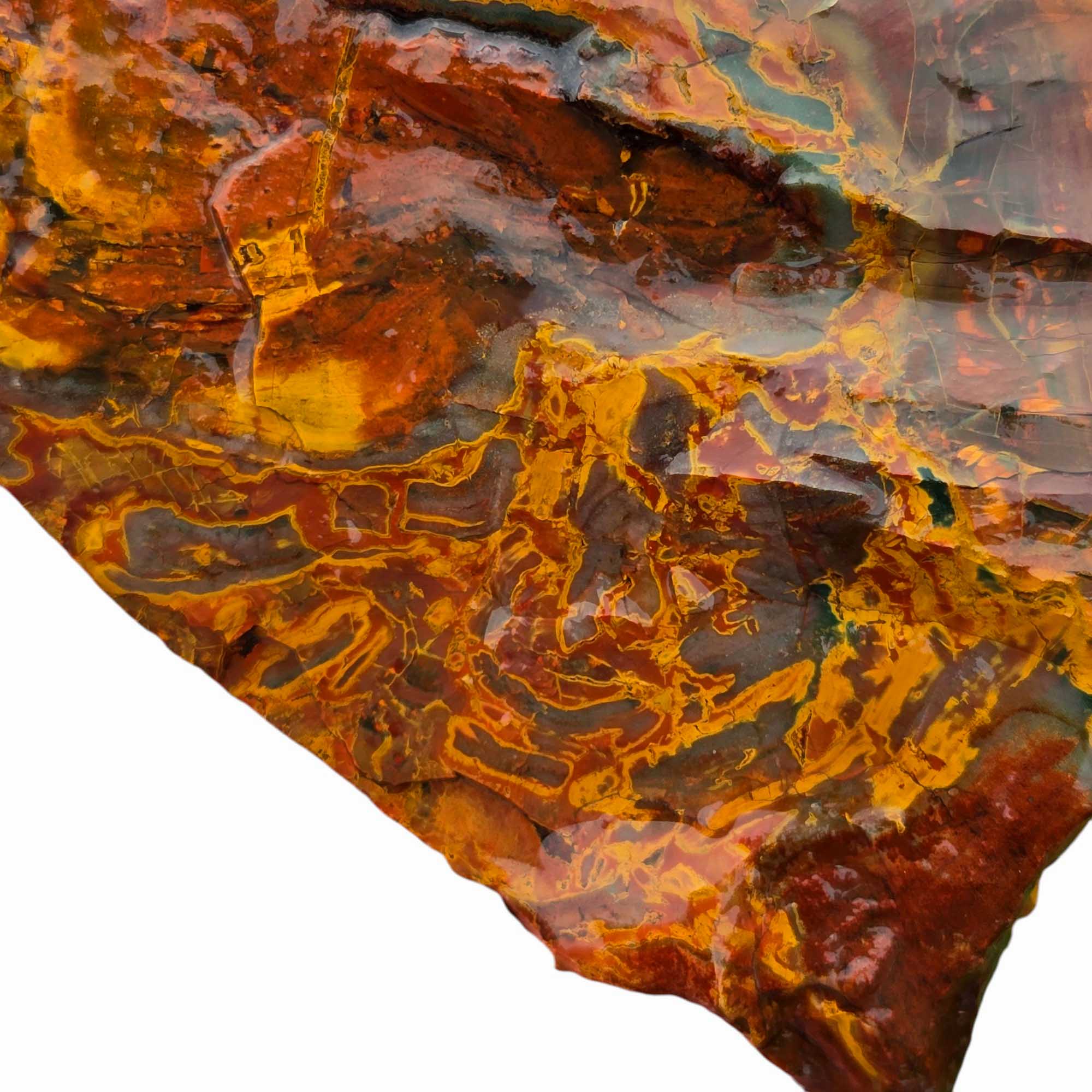 Kaleidoscope Jasper Rough – Rare Tapestry Deposit Fossil Pattern Trimmer