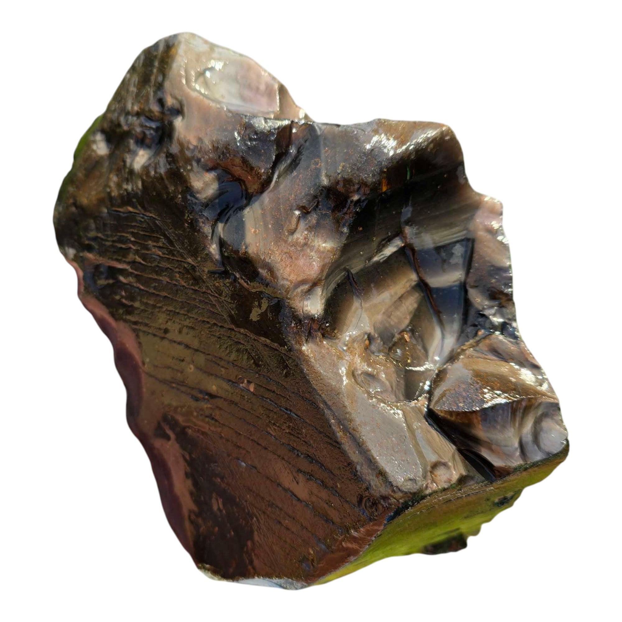 Glass Butte Obsidian Rough – Rare Psuedo-Fire Gold Sheen Volcanic Glass