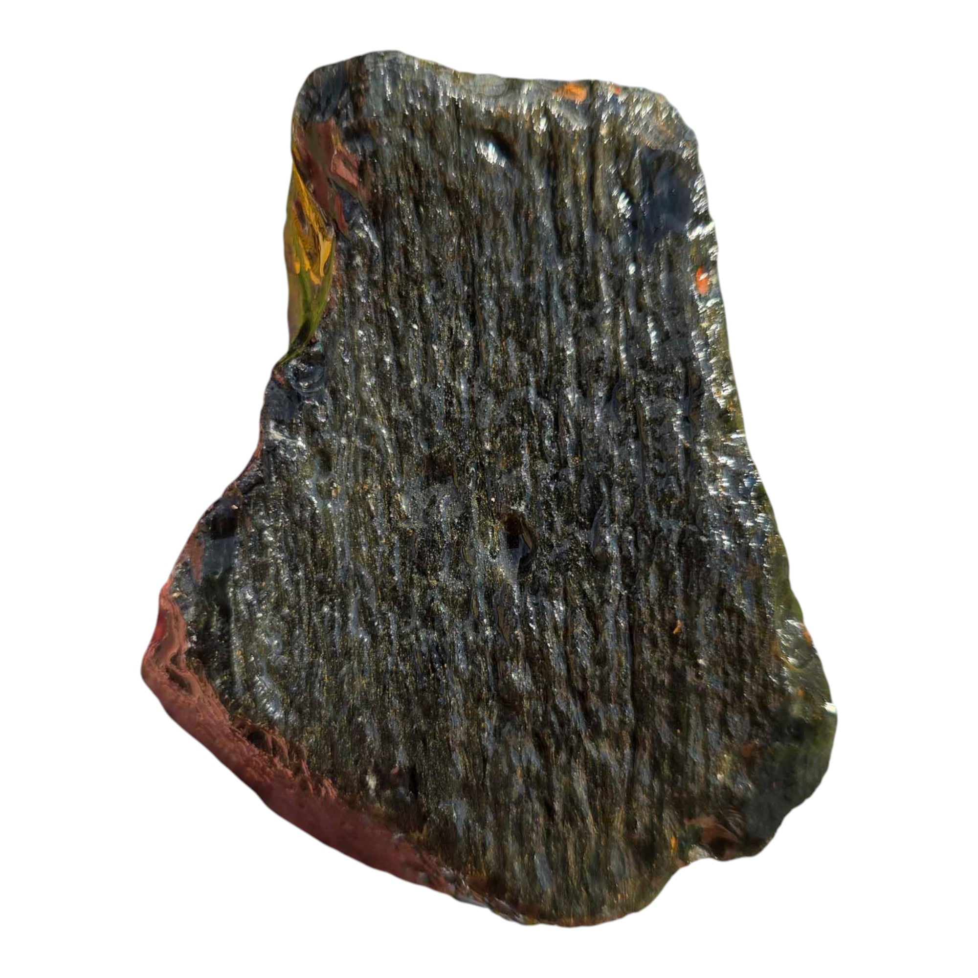 Velvet Obsidian Rough – Old Stock Peacock Green Chatoyance Cutter