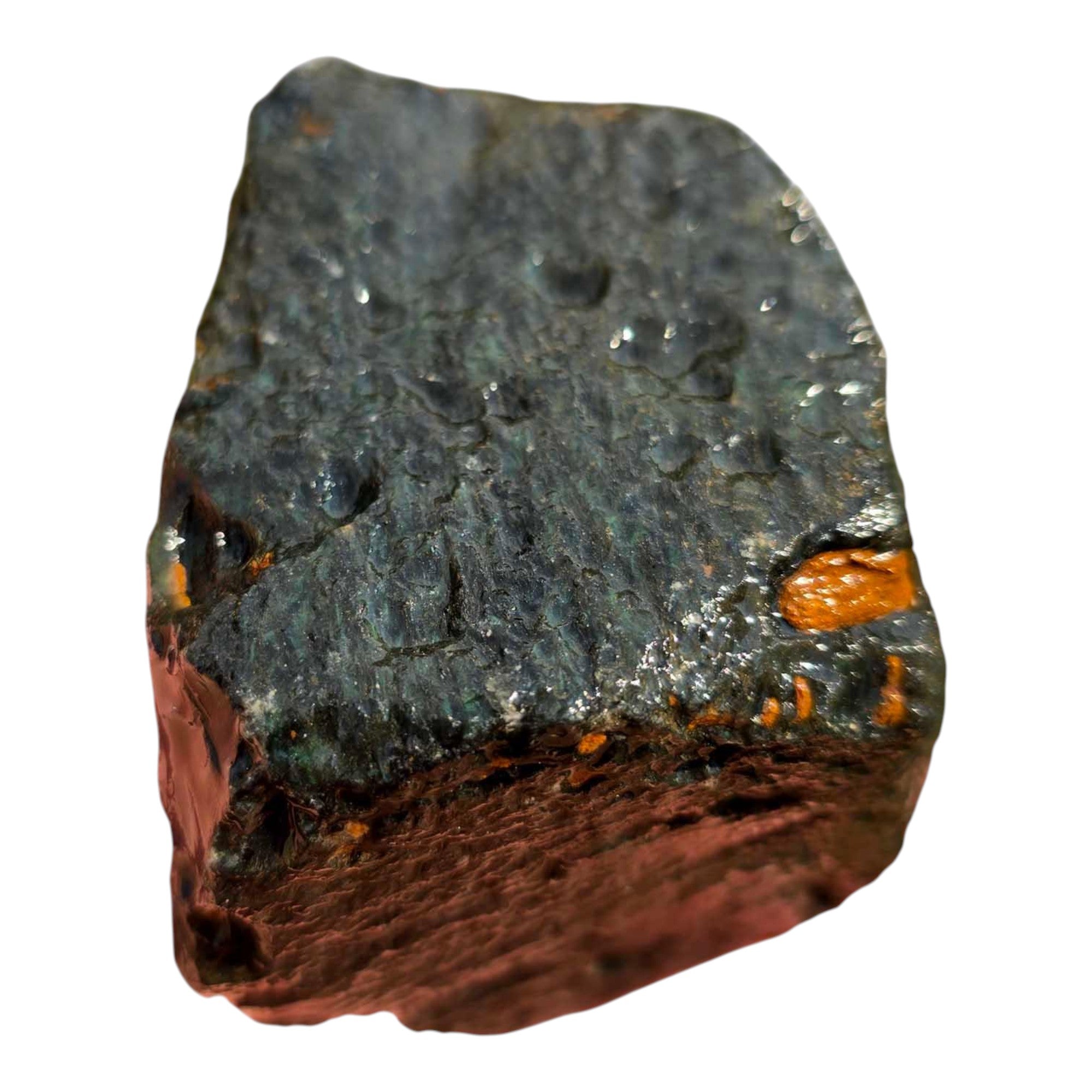 Velvet Obsidian Rough – Old Stock Peacock Green Chatoyance Cutter