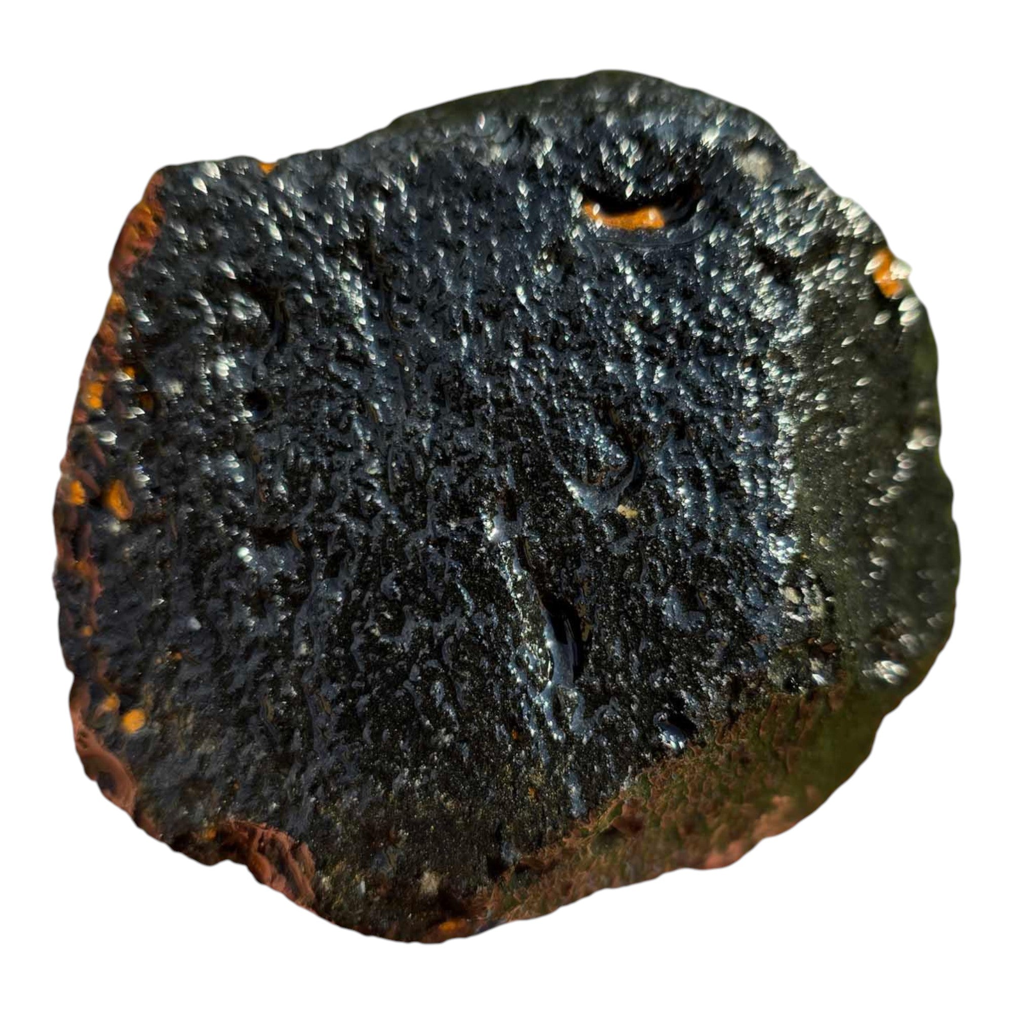 Velvet Obsidian Rough – Old Stock Peacock Green Chatoyance Cutter