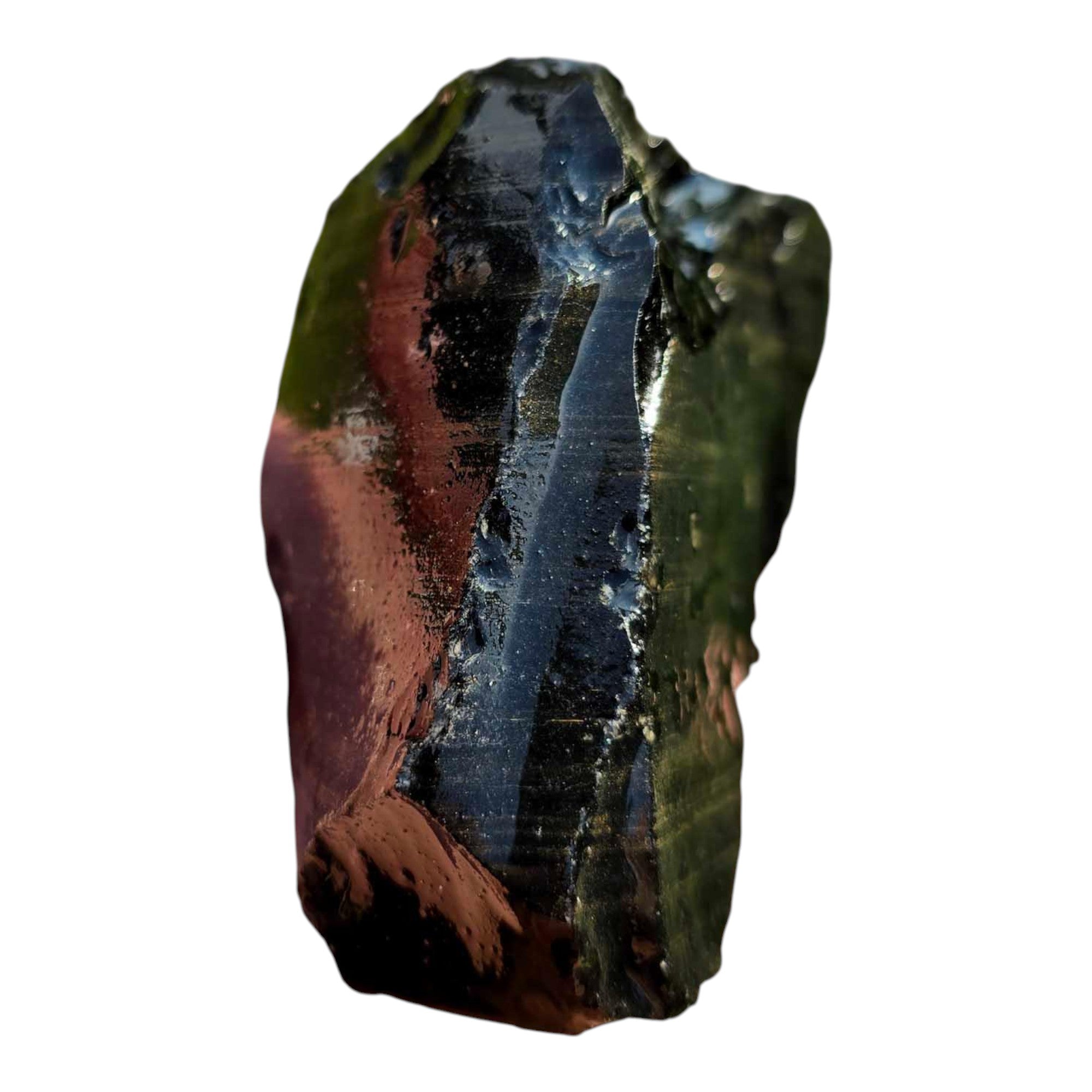 Velvet Obsidian Rough – Green & Purple Aurora Borealis Chatoyance