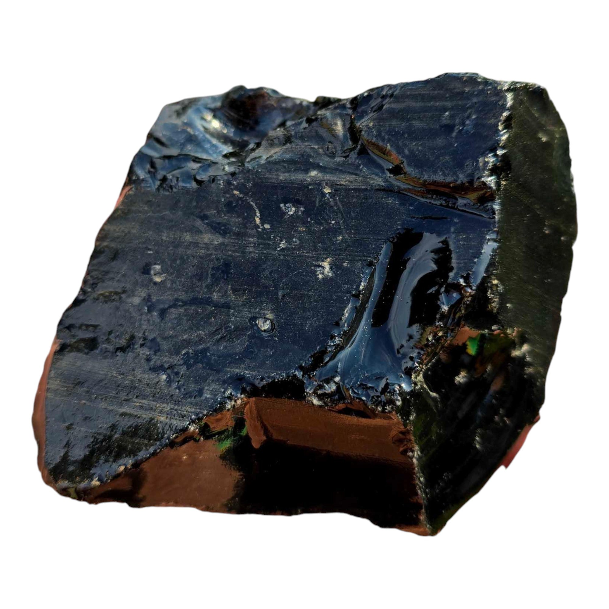 Velvet Obsidian Rough – Green & Purple Aurora Borealis Chatoyance