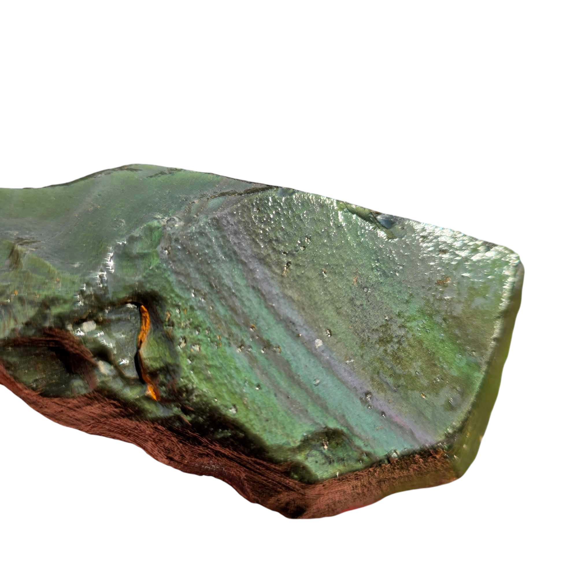 Velvet Obsidian Rough Chunk – Green Blue Velvet Pattern – Mexico 253g