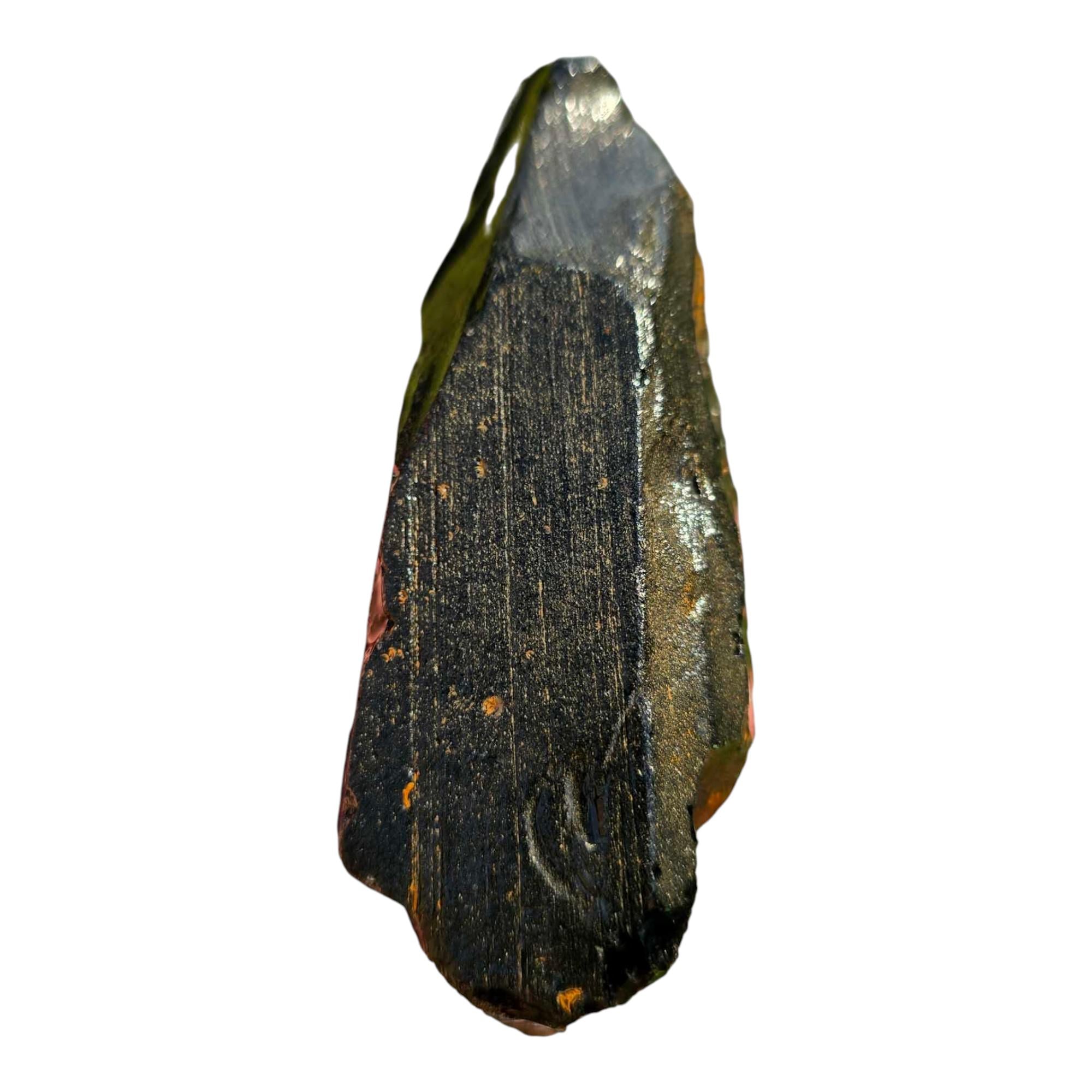 Velvet Obsidian Rough Chunk – Green Blue Velvet Pattern – Mexico 253g