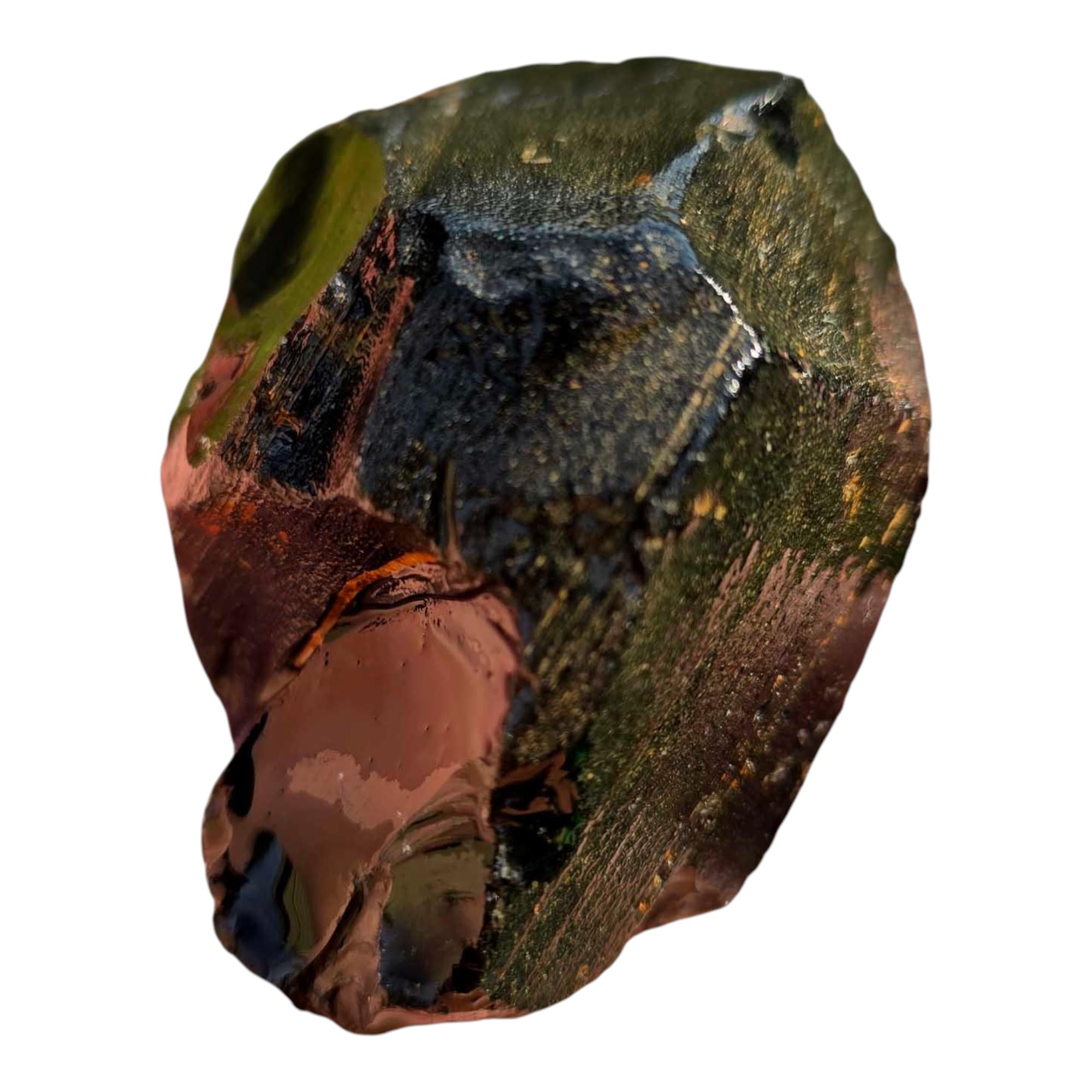 Velvet Obsidian Rough Chunk – Green Blue Velvet Pattern – Mexico 253g