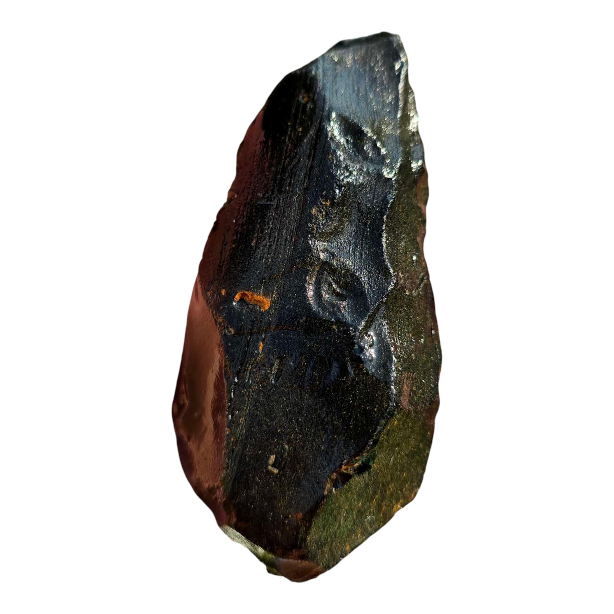 Velvet Obsidian Rough Chunk – Green Blue Velvet Pattern – Mexico 253g