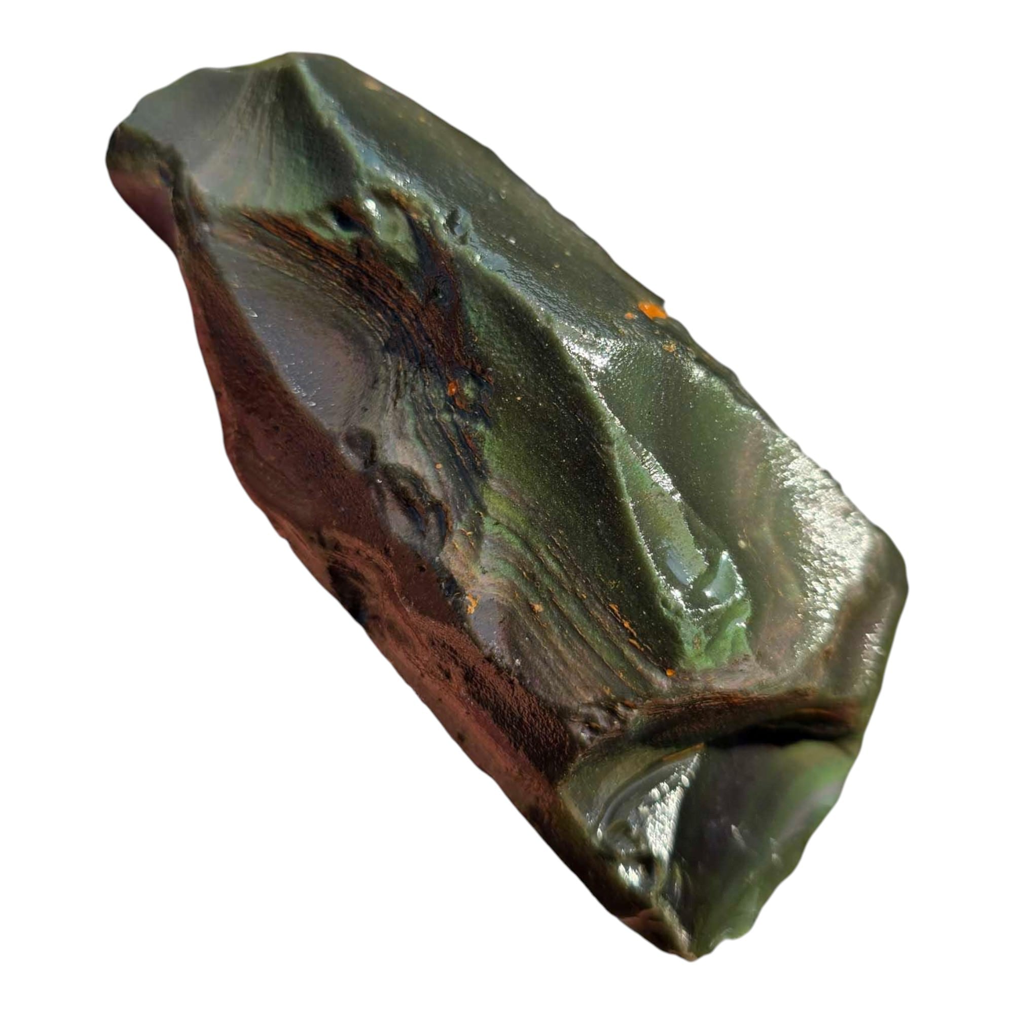 Velvet Obsidian Rough Chunk – Green Blue Velvet Pattern – Mexico 253g