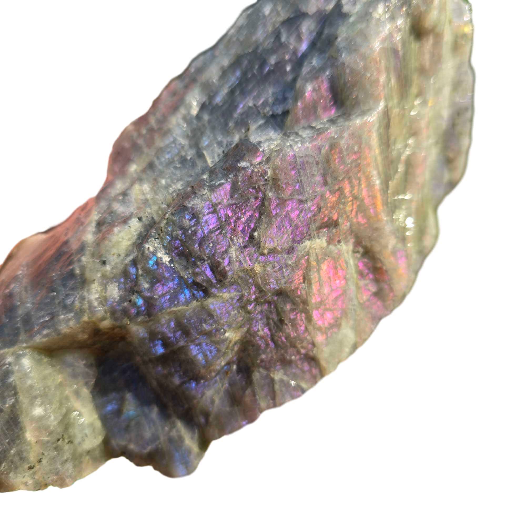 Labradorite Rough Chunk – Baby Purple Pink Blue Flash – Madagascar 960g