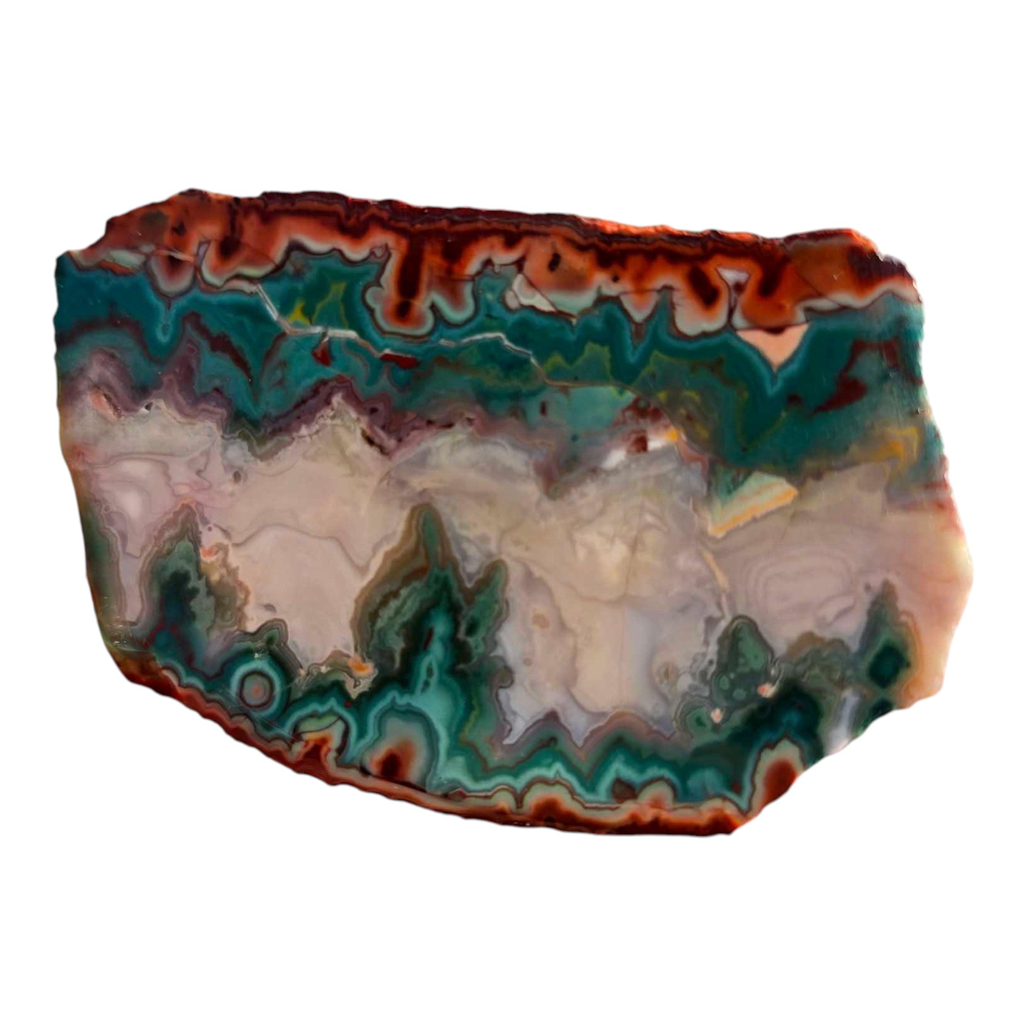 Idaho Sunset Jasper – Cut & Proven Trimmer with Bright Green Pattern