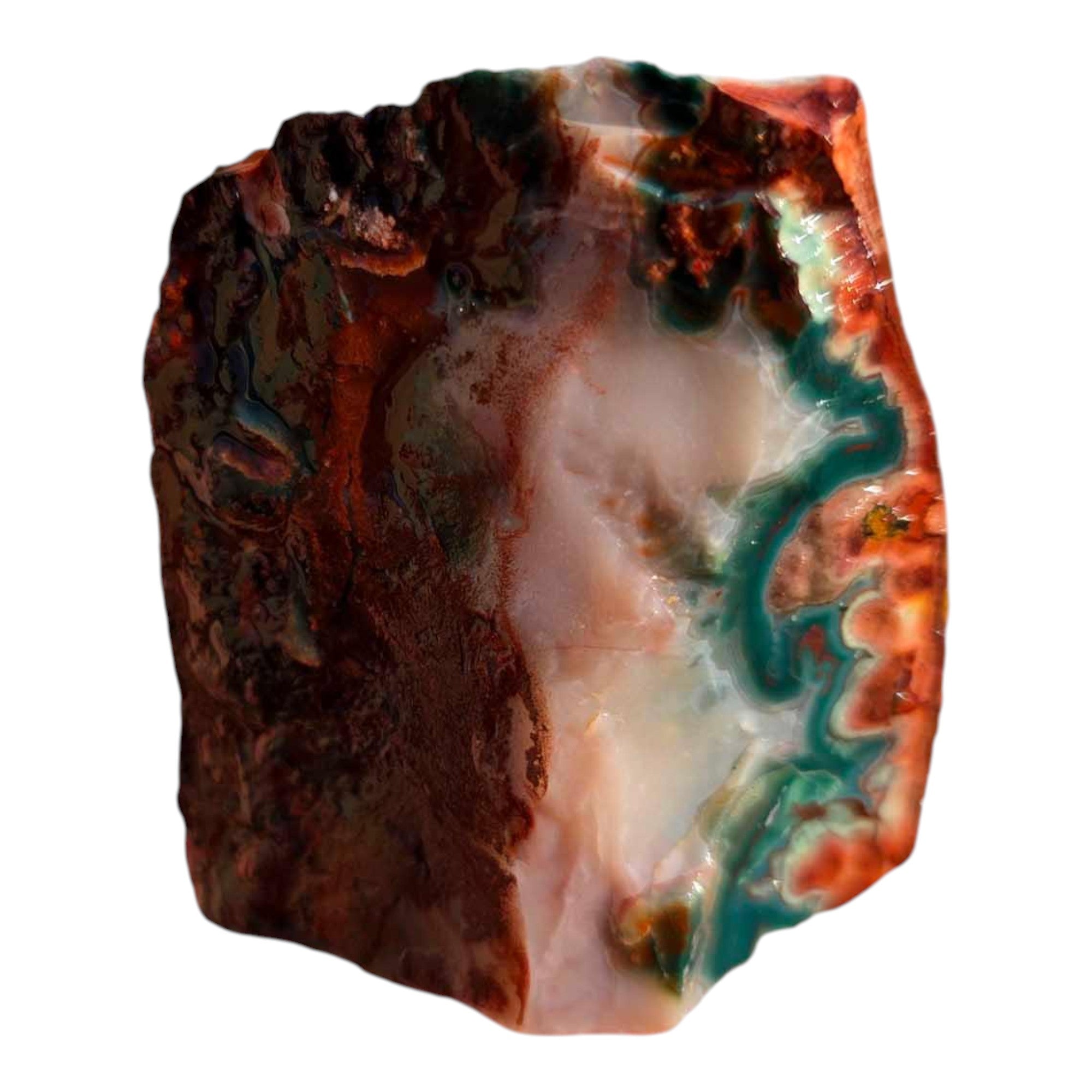 Idaho Sunset Jasper – Cut & Proven Trimmer with Bright Green Pattern