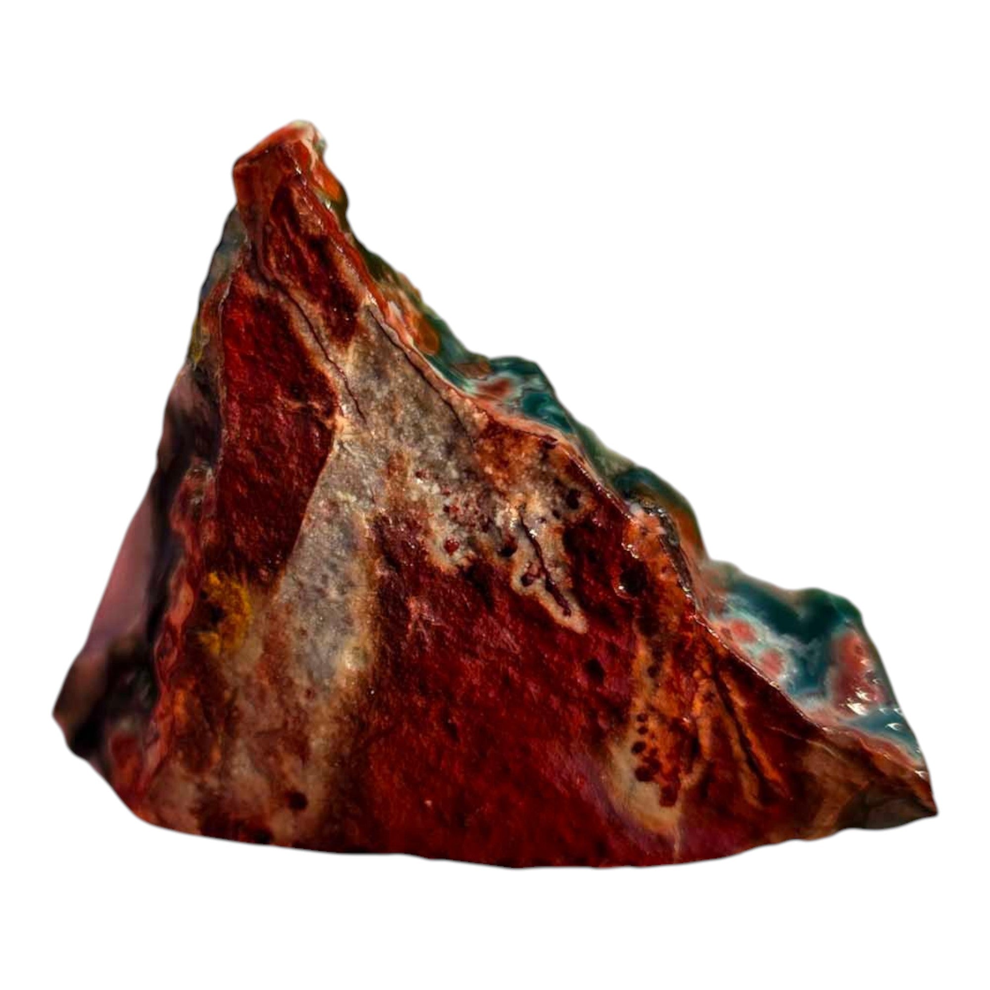 Idaho Sunset Jasper – Cut & Proven Trimmer with Bright Green Pattern