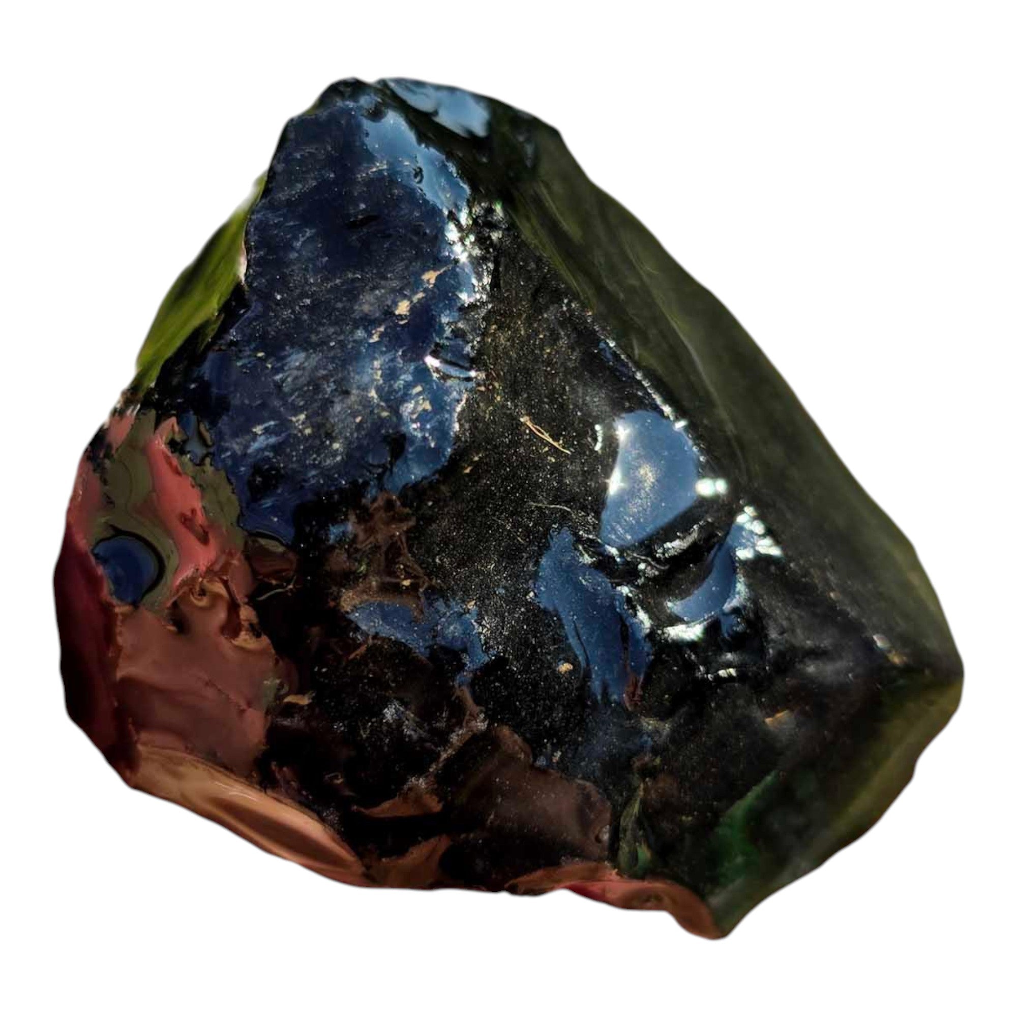 Jalisco Rainbow Obsidian Rough – Old Stock Small Cutter with Dome Polish Potential